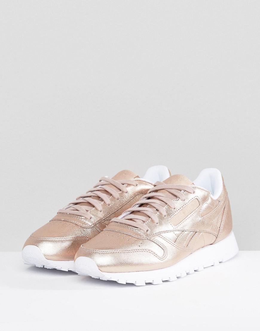 metallic reebok trainers