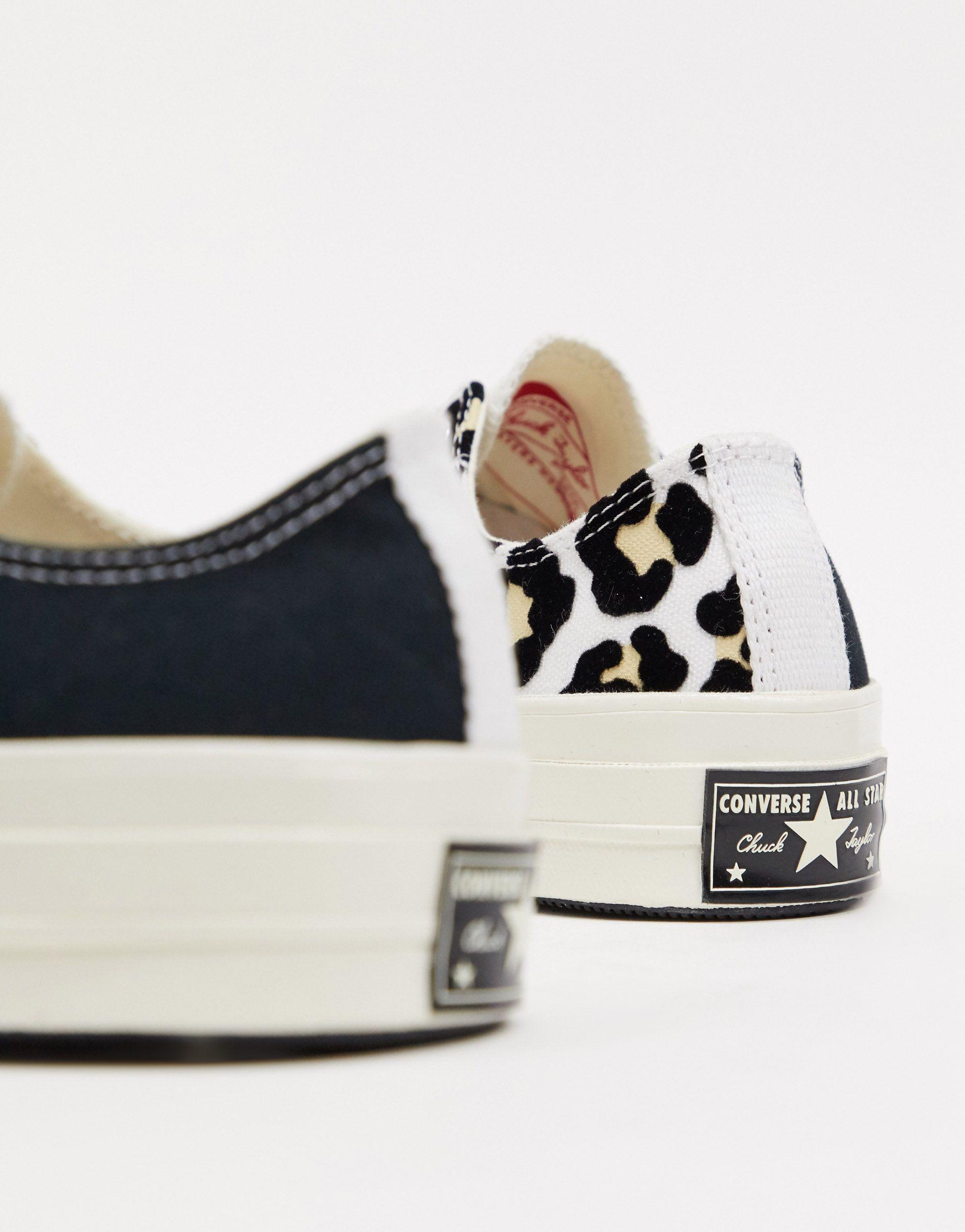Converse Rubber Chuck 70 Ox Flocked Leopard Print Sneakers in Black - Lyst