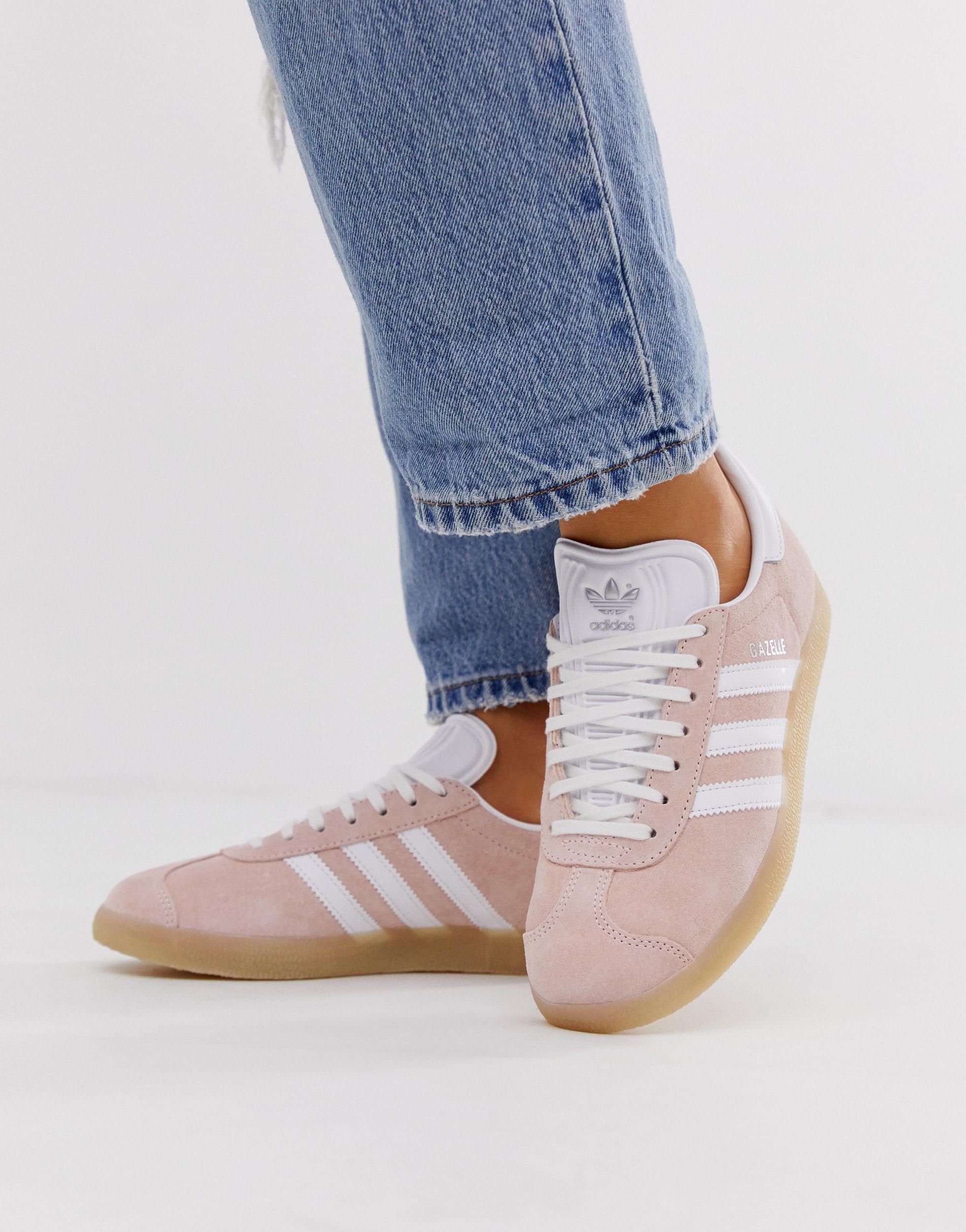 Zapatillas con suela de goma en melocotón Gazelle adidas Originals de Cuero  | Lyst