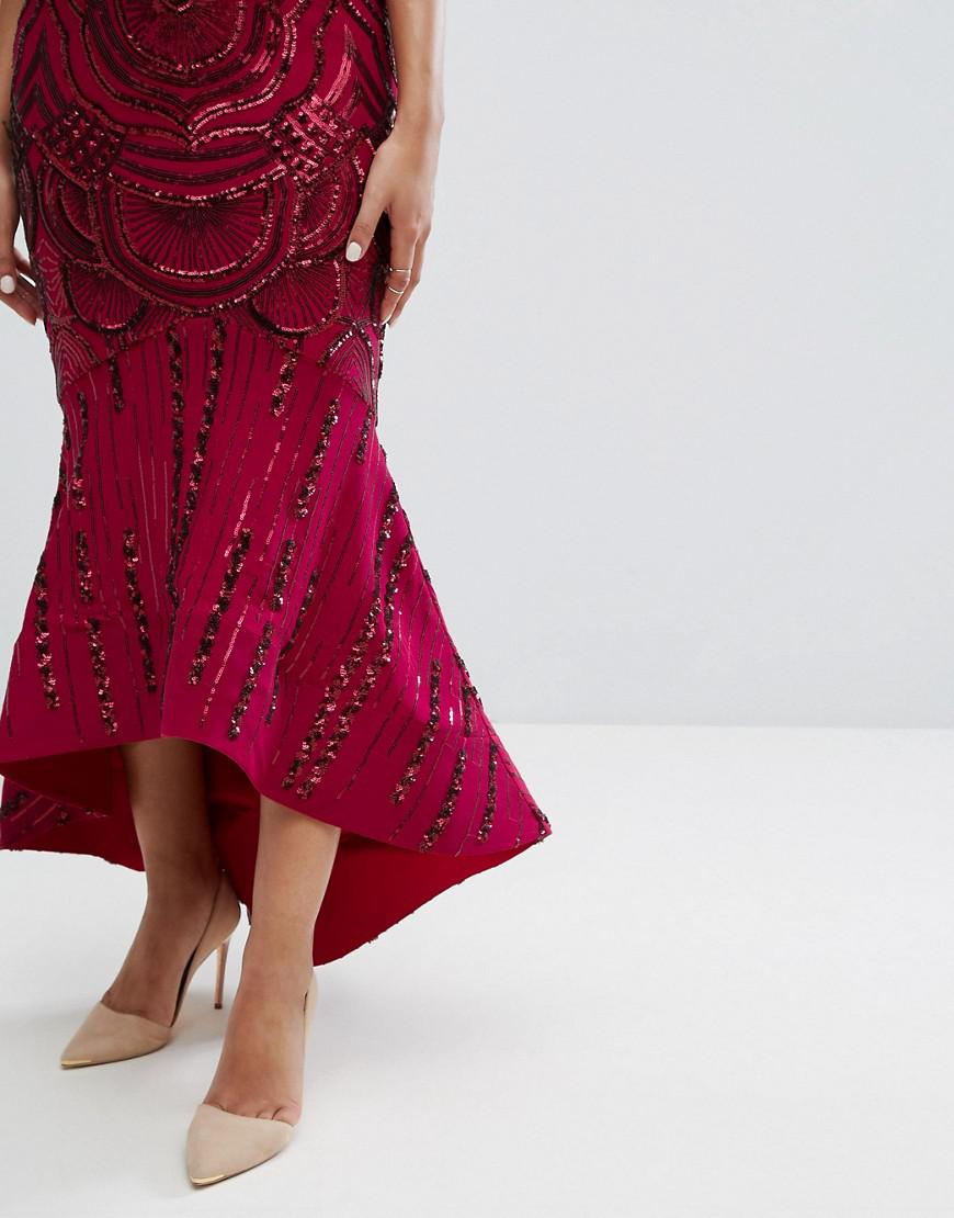 bariano off shoulder sweetheart sequin maxi dress