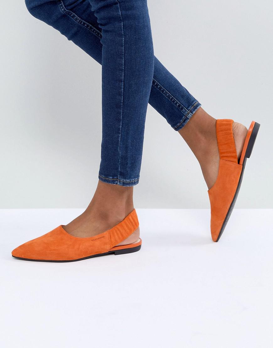 Vagabond Shoemakers Katlin Orange Suede Sling Back Pointed Flat Shoes | Lyst