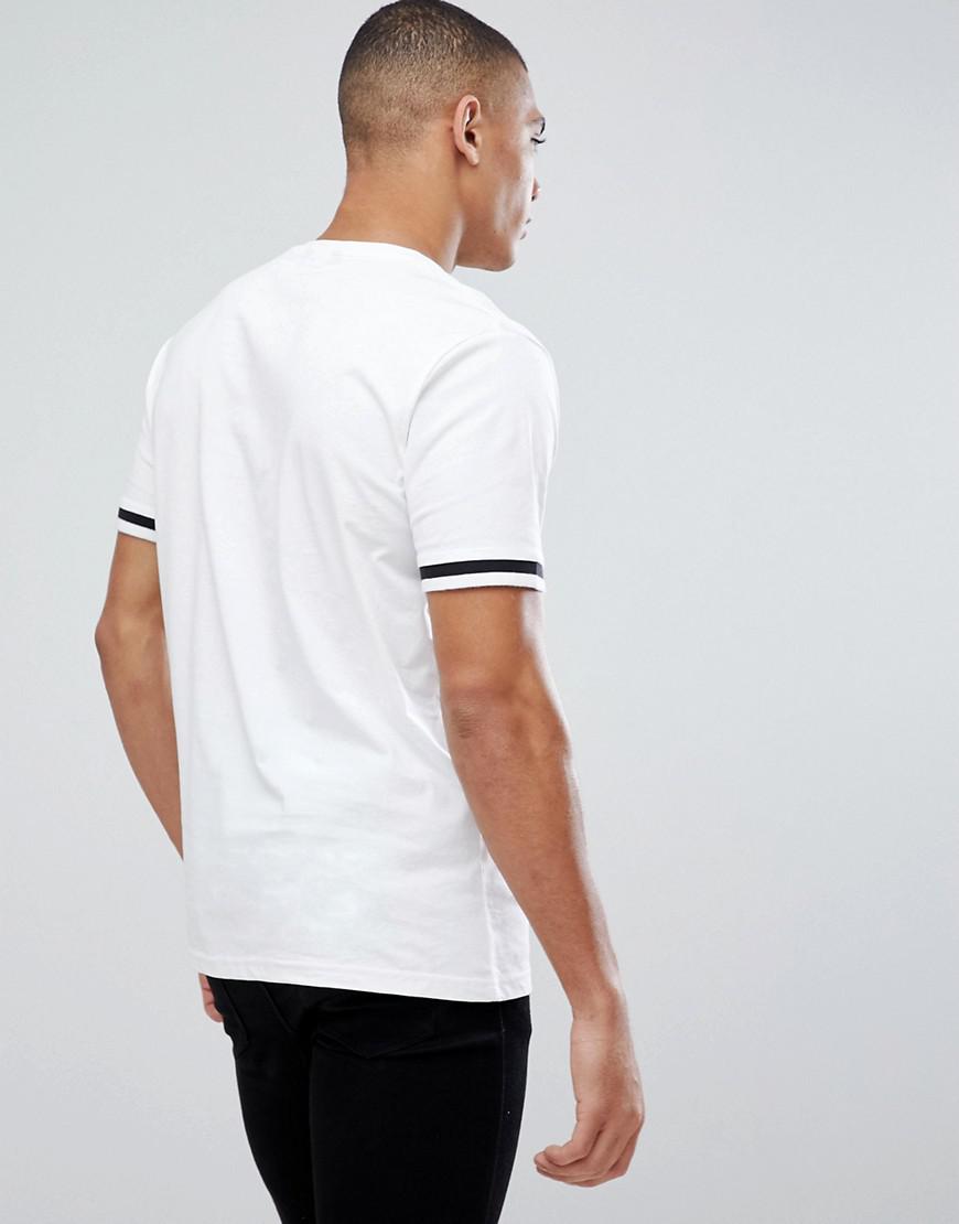 Only & Sons T-shirt With Cuffed Arm Band in White for Men | Lyst