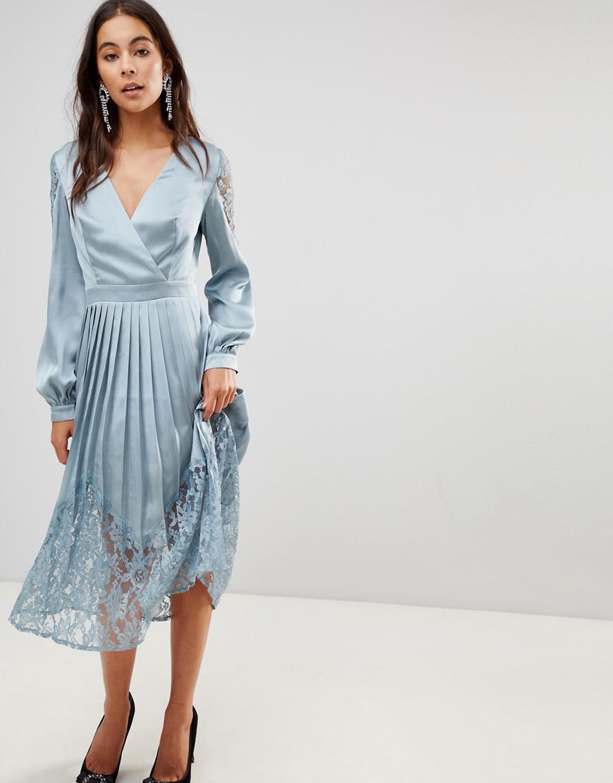 little mistress pleated midi dress