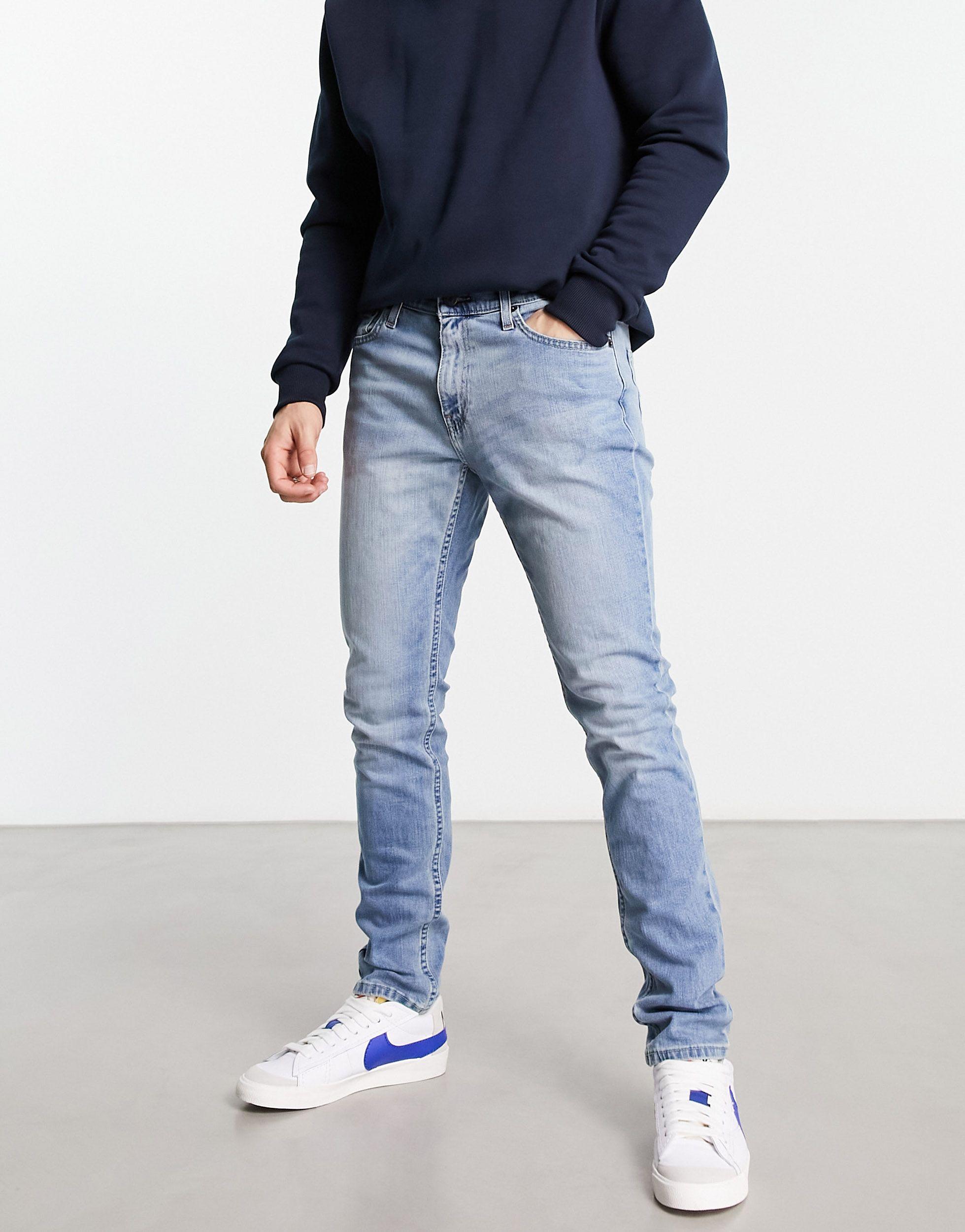 Hollister Slight Distressed Skinny Fit Jeans in Blue for Men