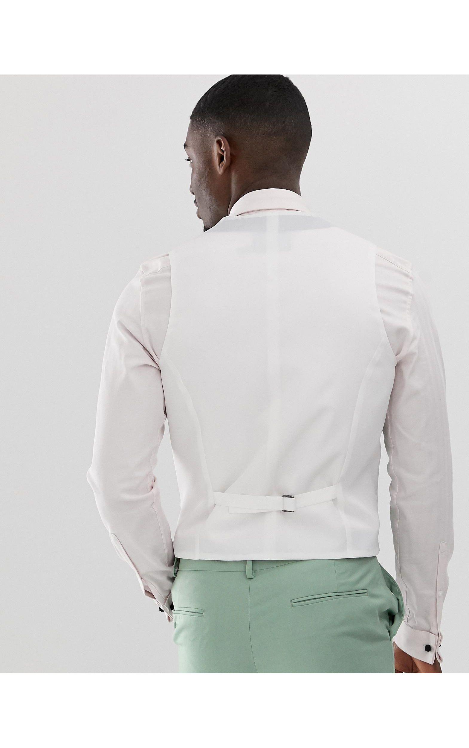 Gilet Uomo Slim Fit Senza Maniche In Tessuto Verde Foglia - Abito Formale Da Sposo O Cerimonia, Taglie XS-XL, ERZTIAY