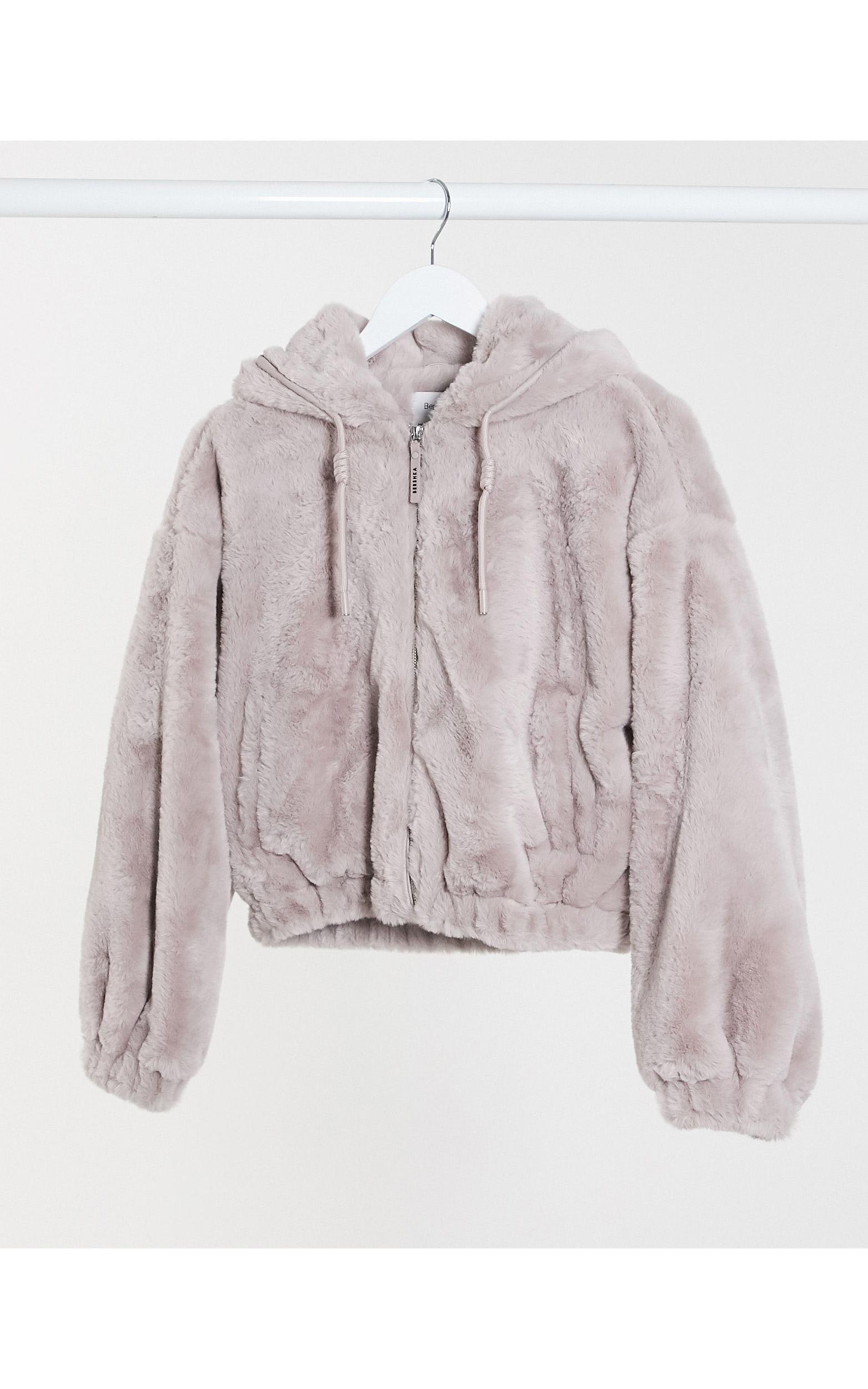 Bershka Faux Fur Cropped Jacket in Purple | Lyst Canada