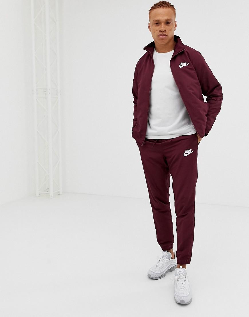 maroon nike tracksuit