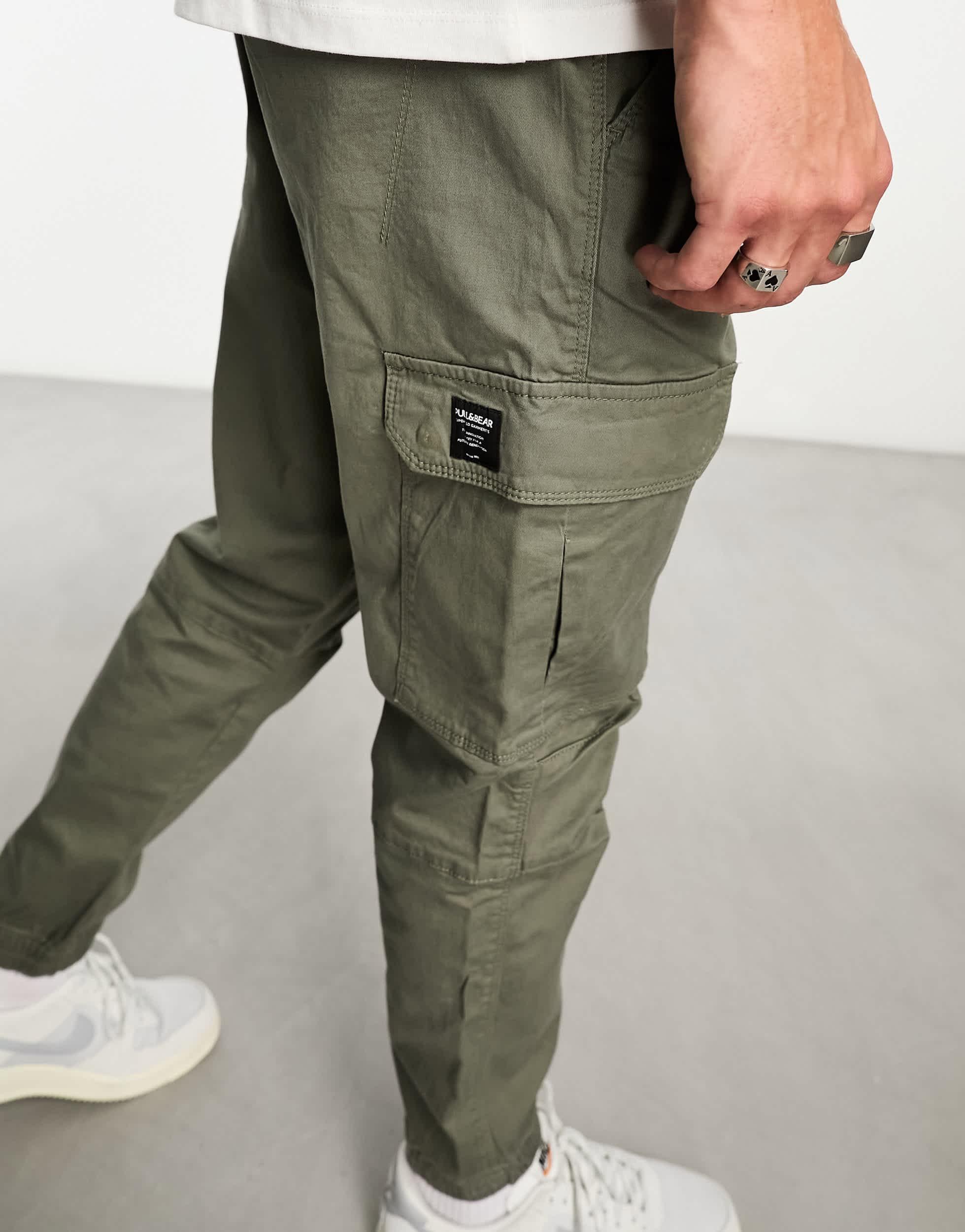 Pantalon cargo kaki Pull&Bear pour homme en coloris Vert Lyst