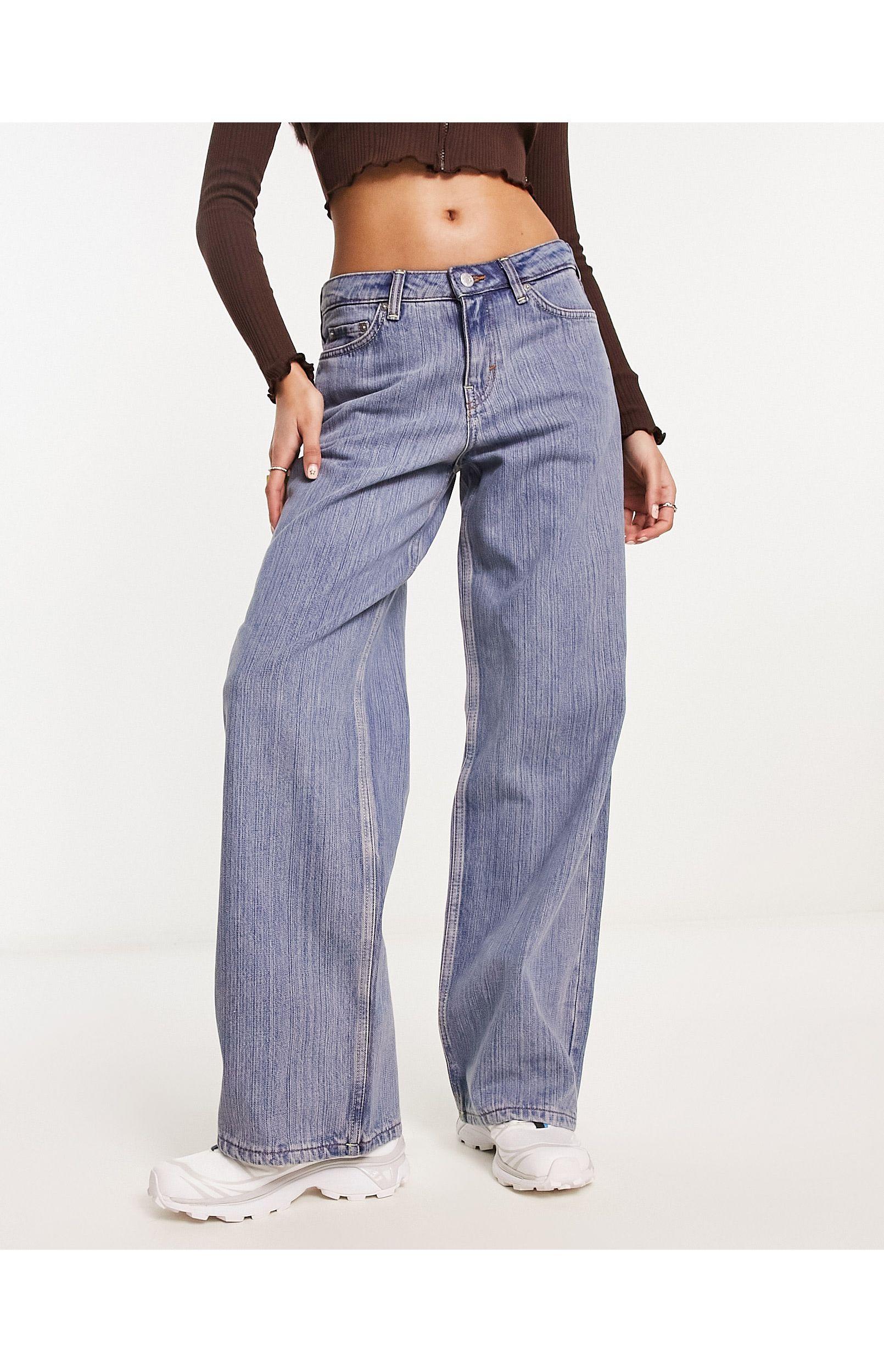 Weekday Ample Low Rise Loose Fit Straight Leg Jeans in Blue | Lyst