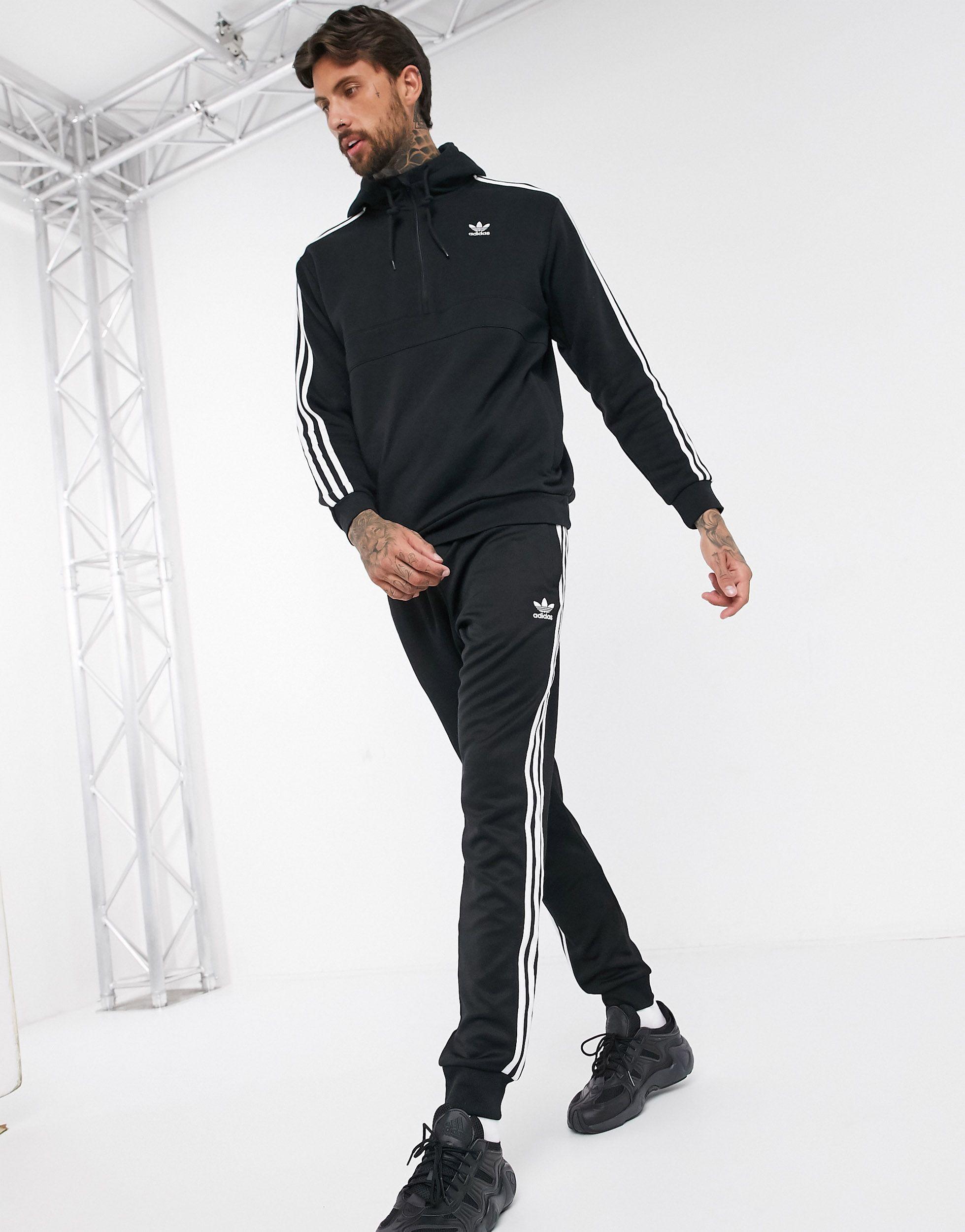 adidas Originals Fleece 3-stripes 1/2 Zip Hoodie for Men - Lyst
