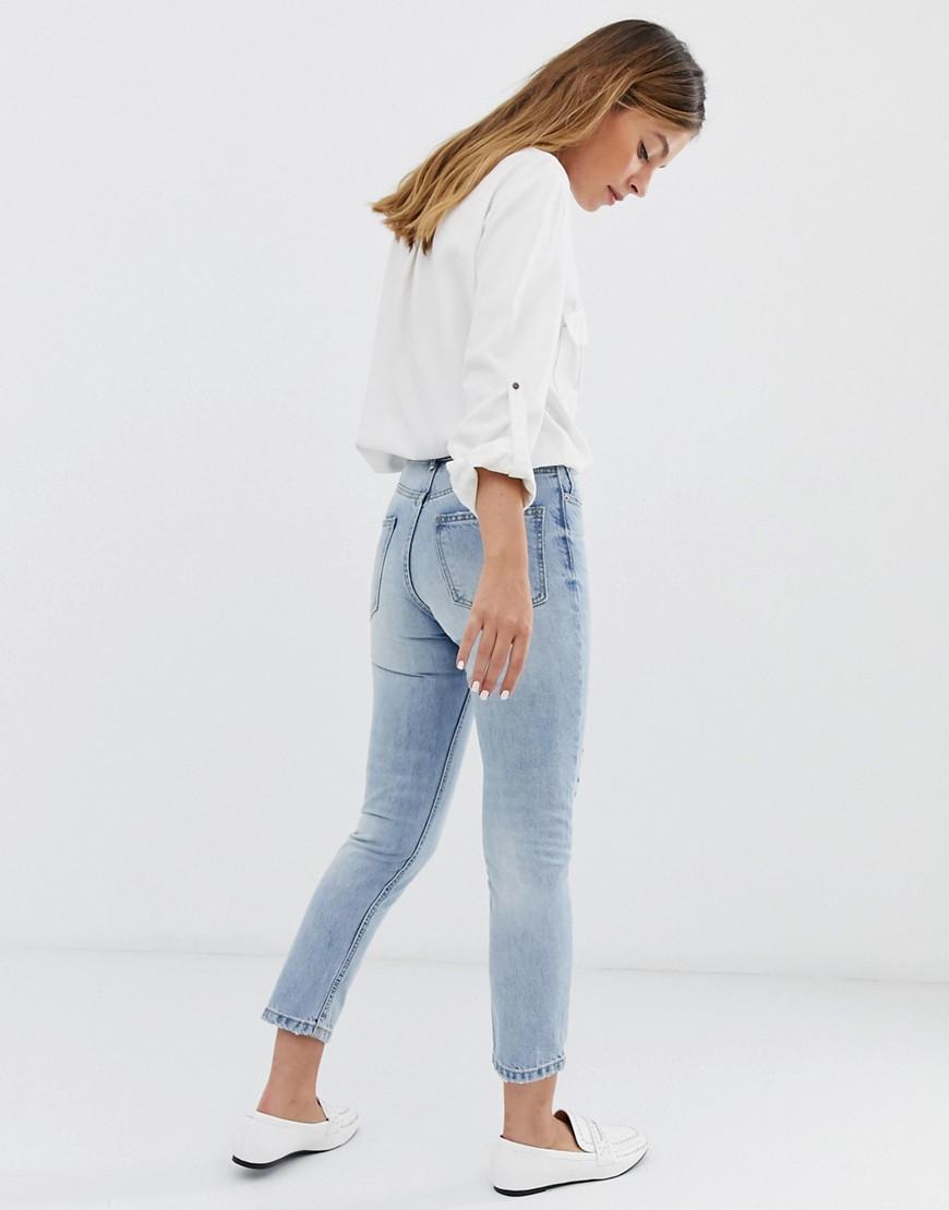 vero moda high waist ankle grazer mom jean