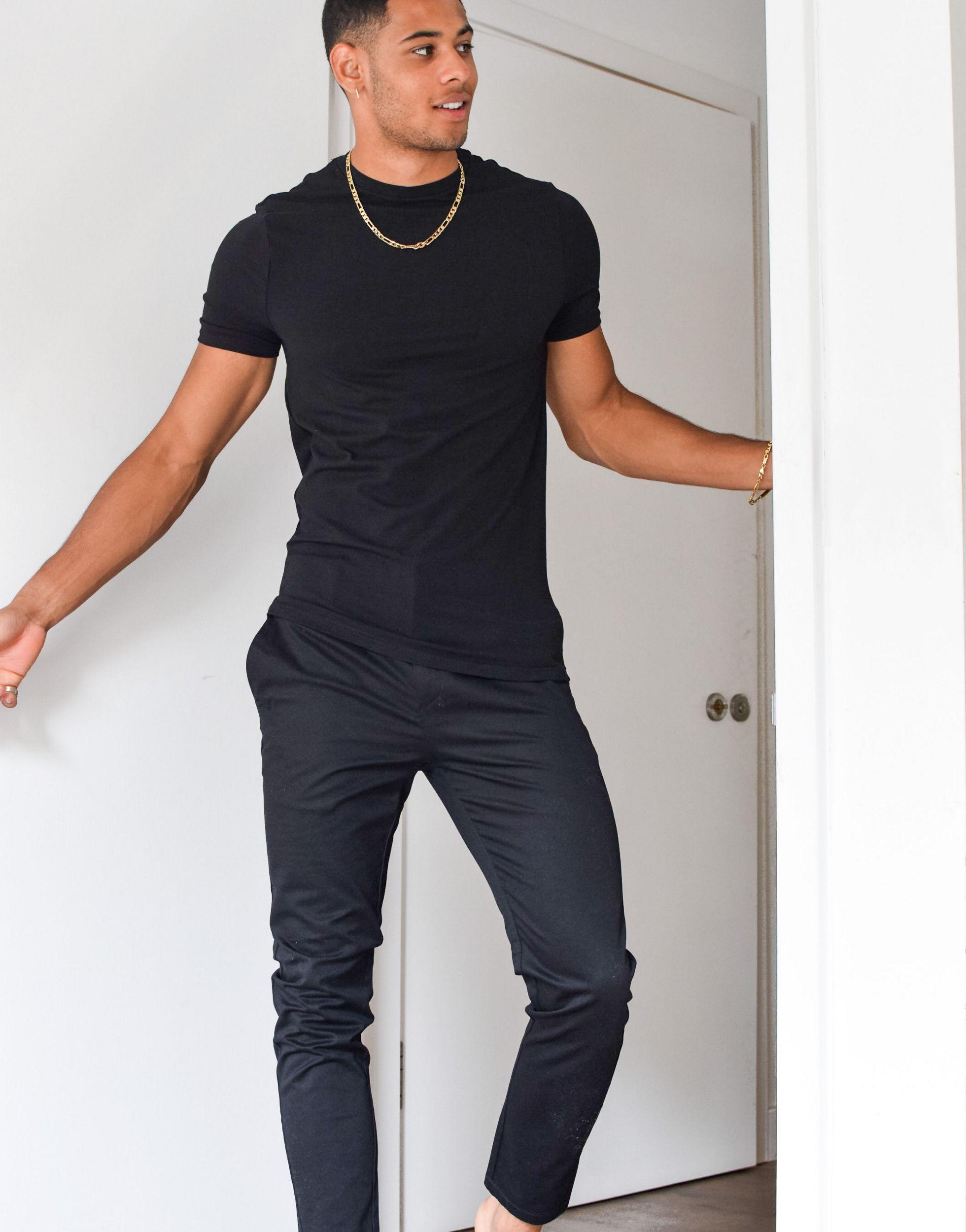 River Island Skinny Chinos in Black for 