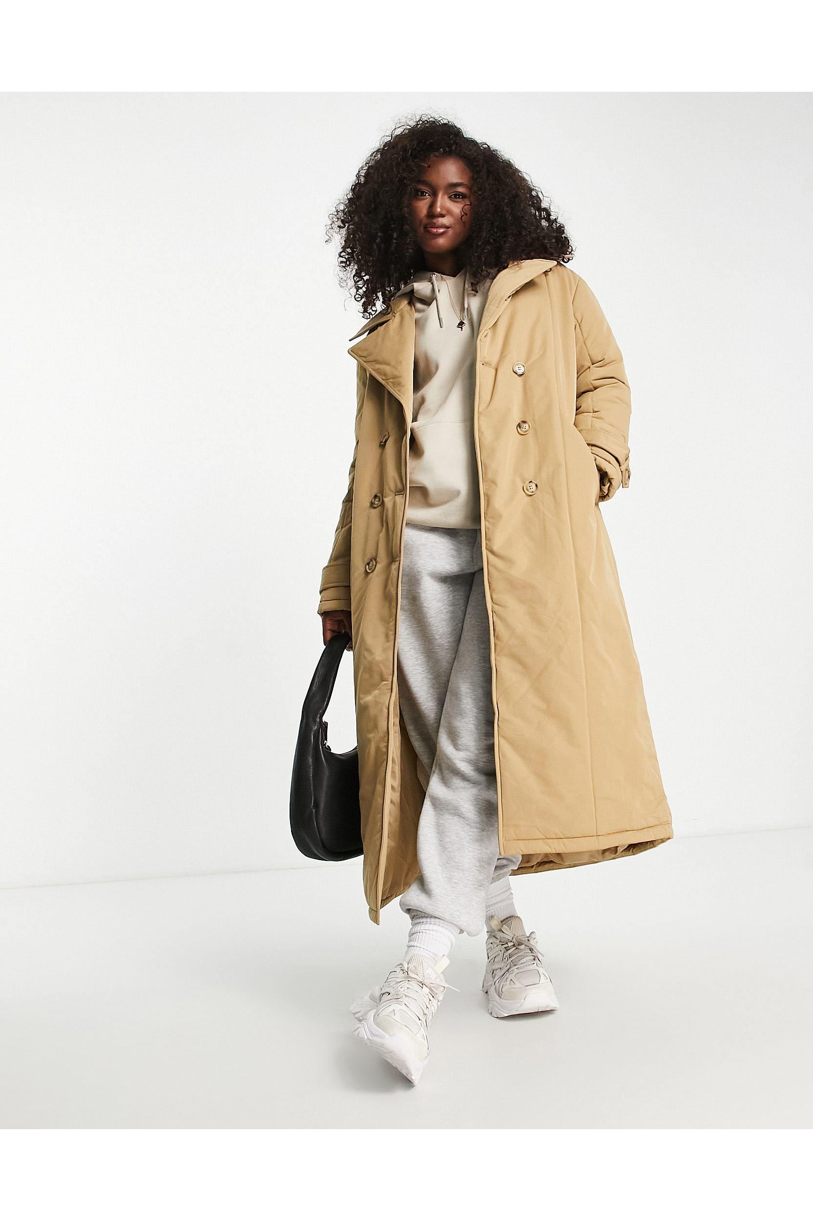 Urbancode Urban Code Padded Trench Coat in White Lyst