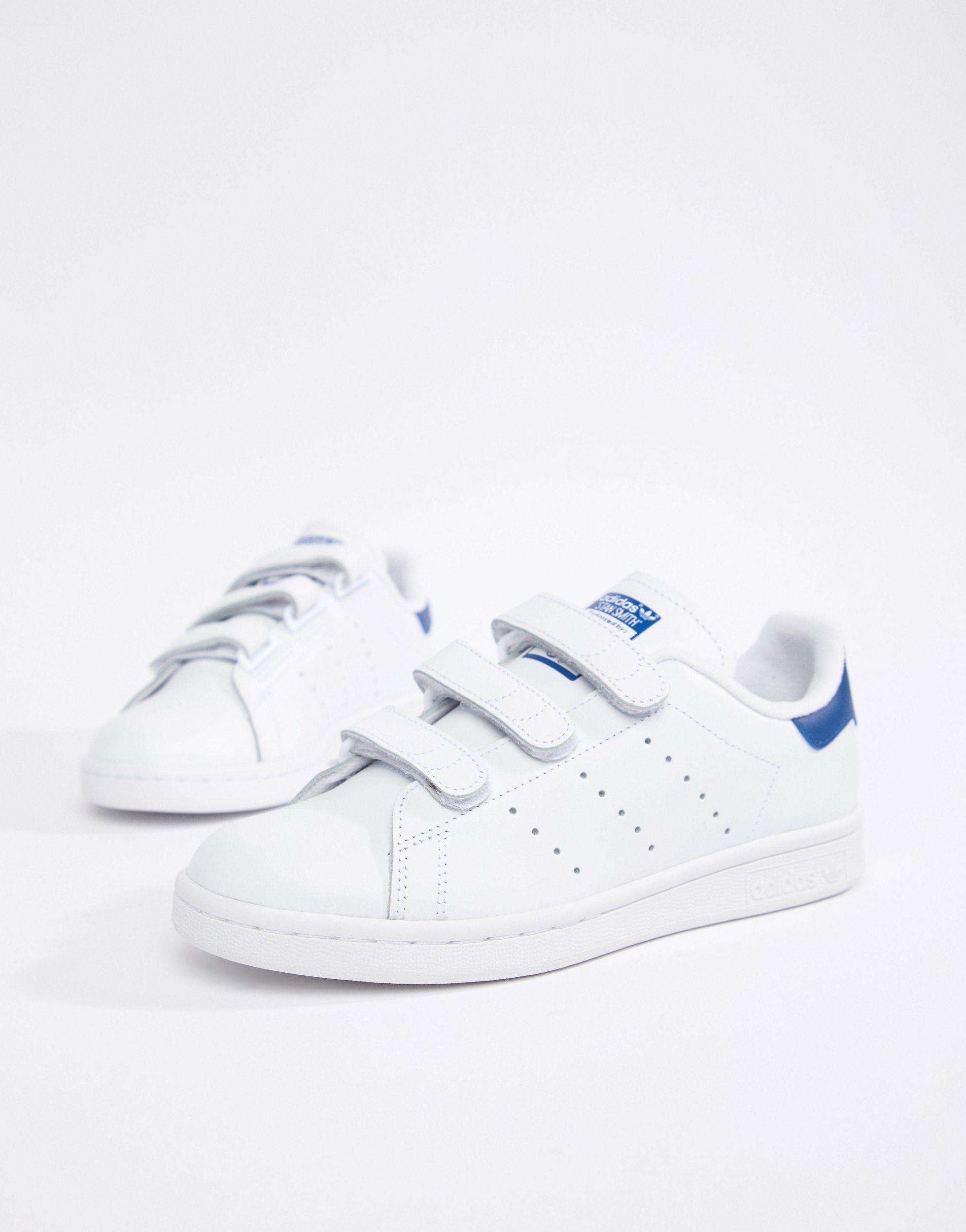 adidas Originals Stan Smith Velcro Trainers in White | Lyst