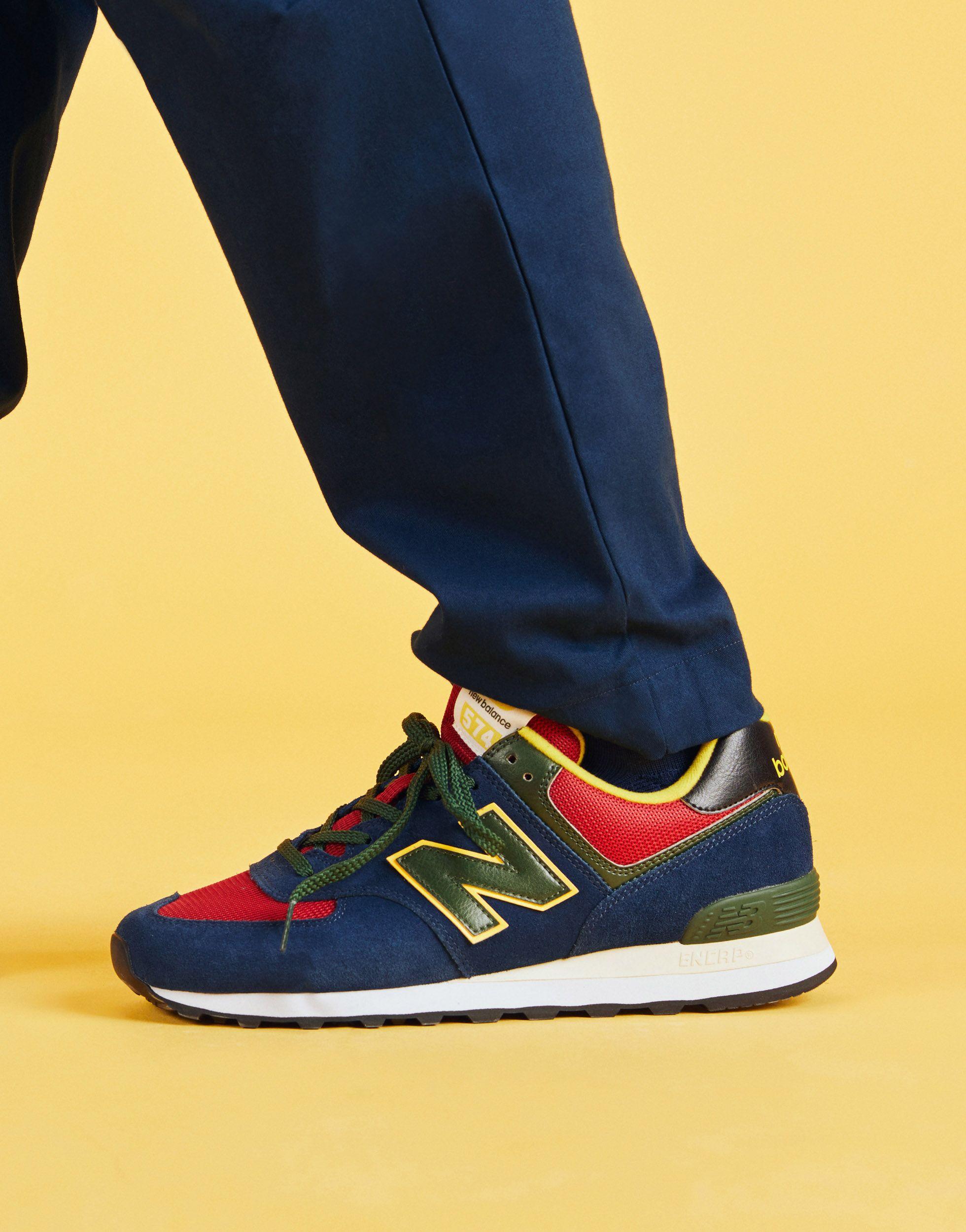 New Balance 574 Trainers in Navy (Blue) for Men | Lyst