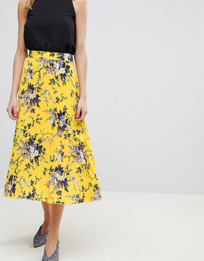 Warehouse yellow pleated skirt Clearance