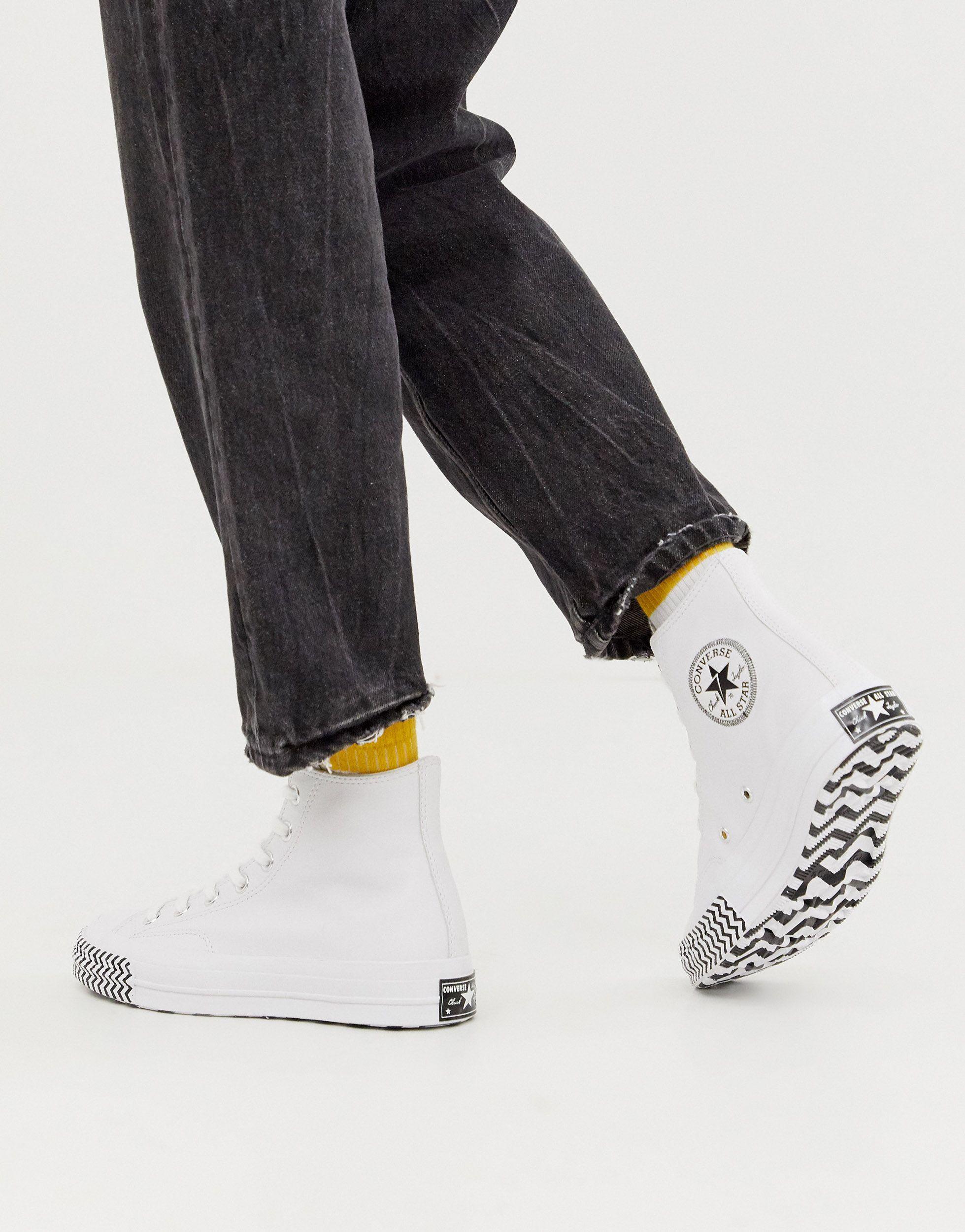 Converse Leer Chuck 70 - Hi Voltage - Leren Sneakers in het Wit - Lyst