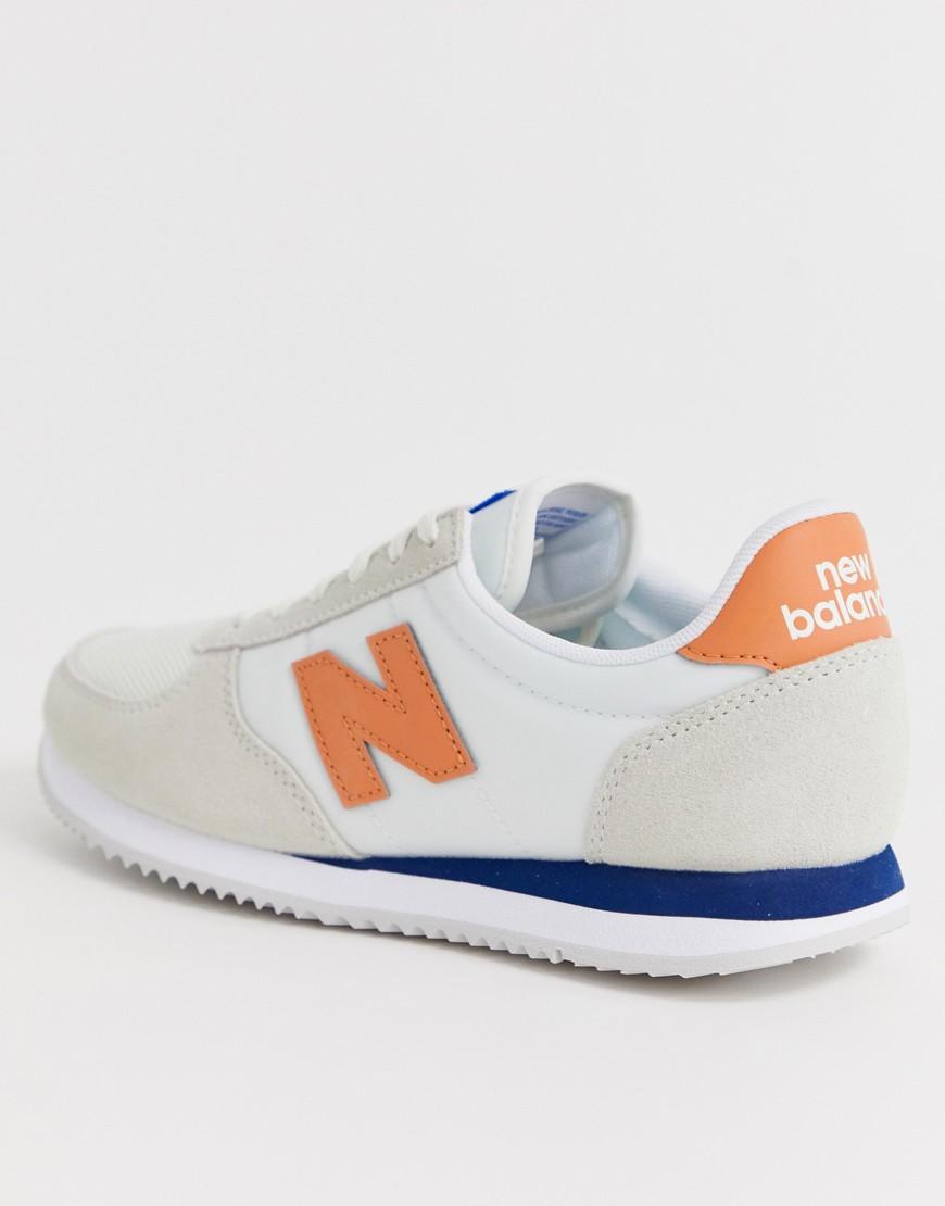 New Balance Rubber 220 Cream And Orange Sneakers in Blue - Lyst