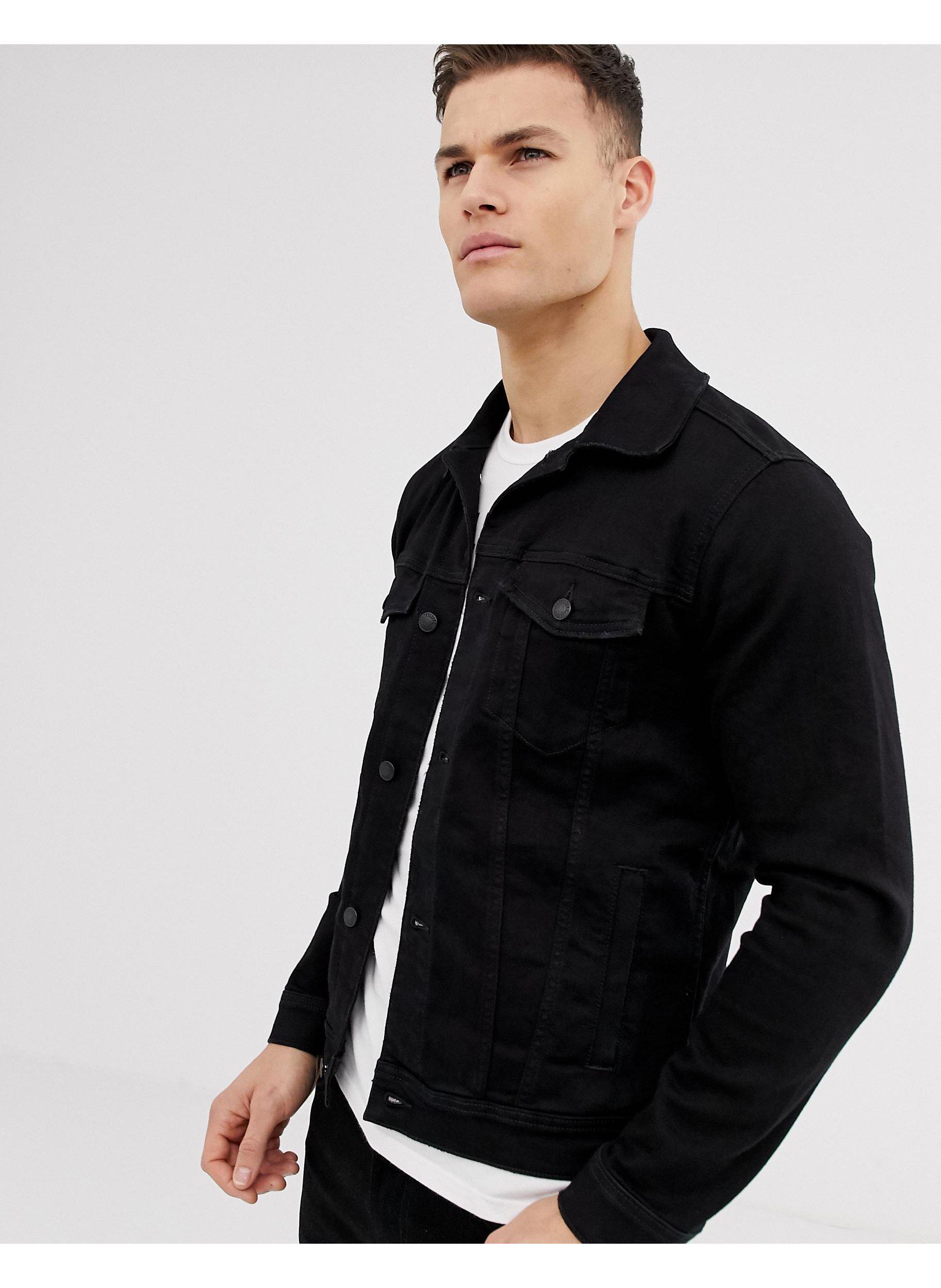 Hollister Denim Trucker Jacket In Black Wash for Men Lyst