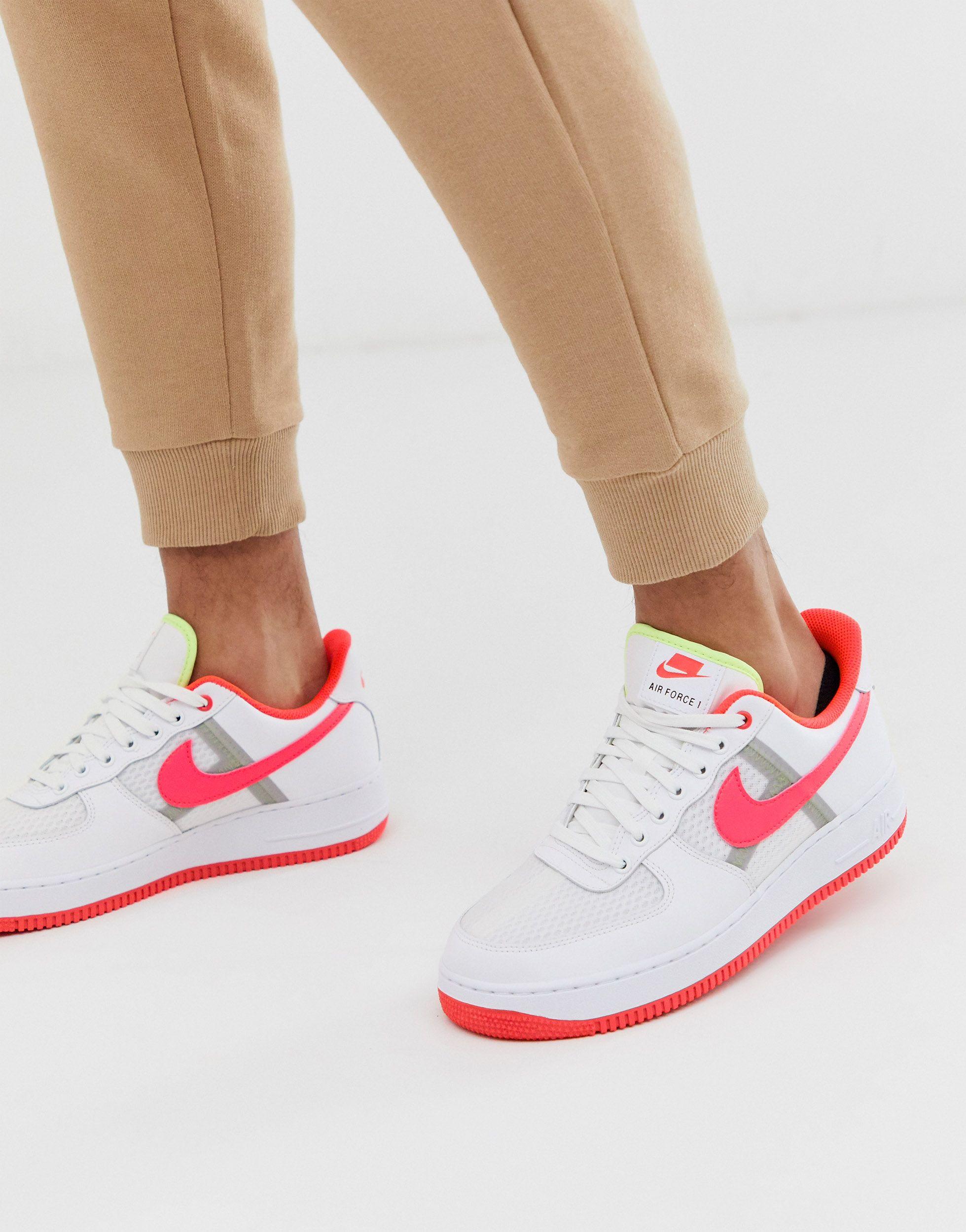 air force 1 low transparent white crimson