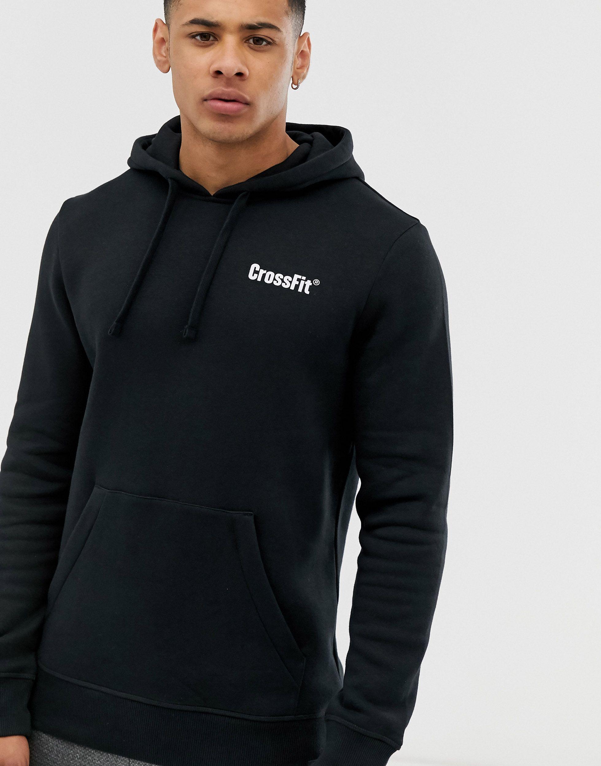 Reebok Crossfit Logo Hoodie in Black for Men | Lyst