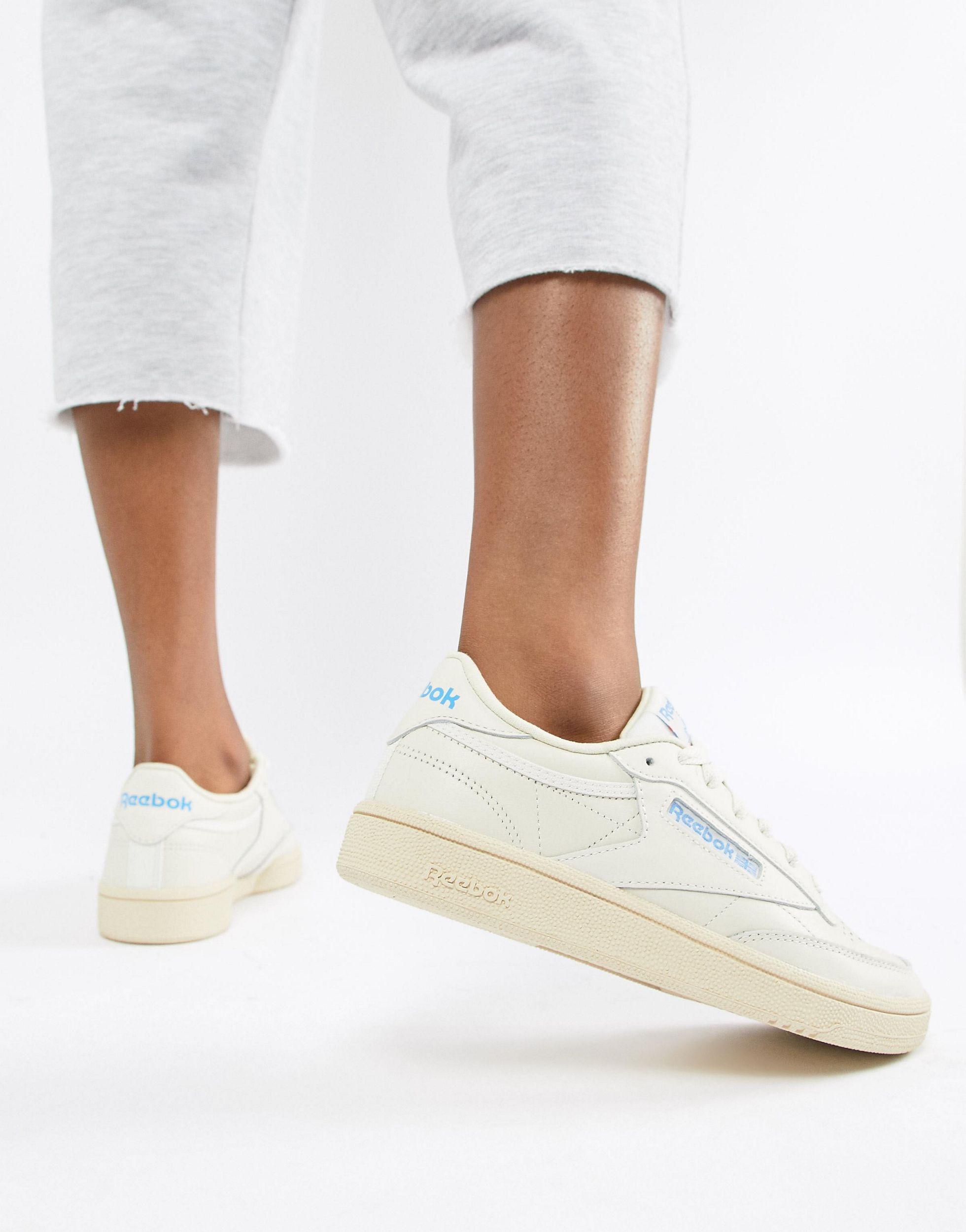 reebok club c 85 chalk trainers