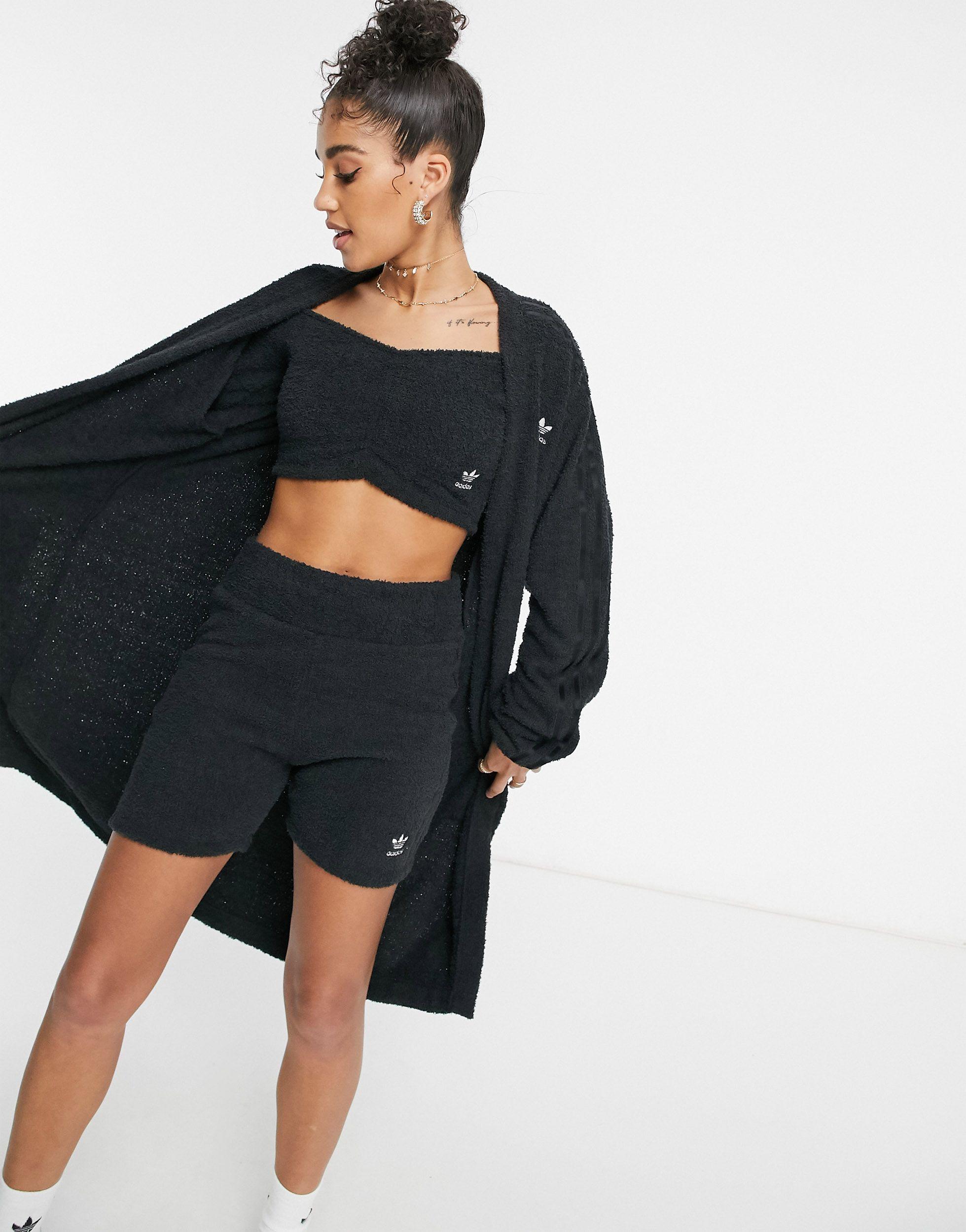 adidas Originals 'relaxed Risqué' Fluffy Knit Oversized Cardigan in Black |  Lyst Australia
