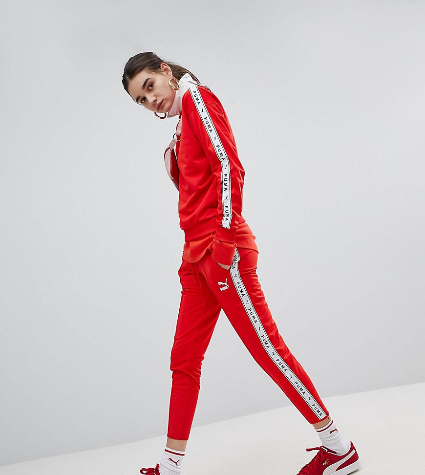 Pantaloni sportivi rossi con riga laterale nastrata di PUMA in Rosso - Lyst