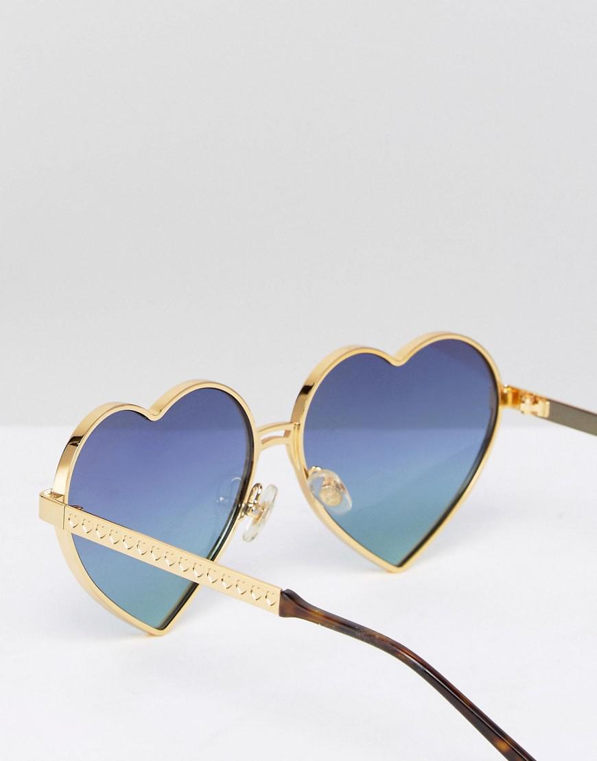 Wildfox Lolita Heart Shape Sunglasses in Metallic | Lyst