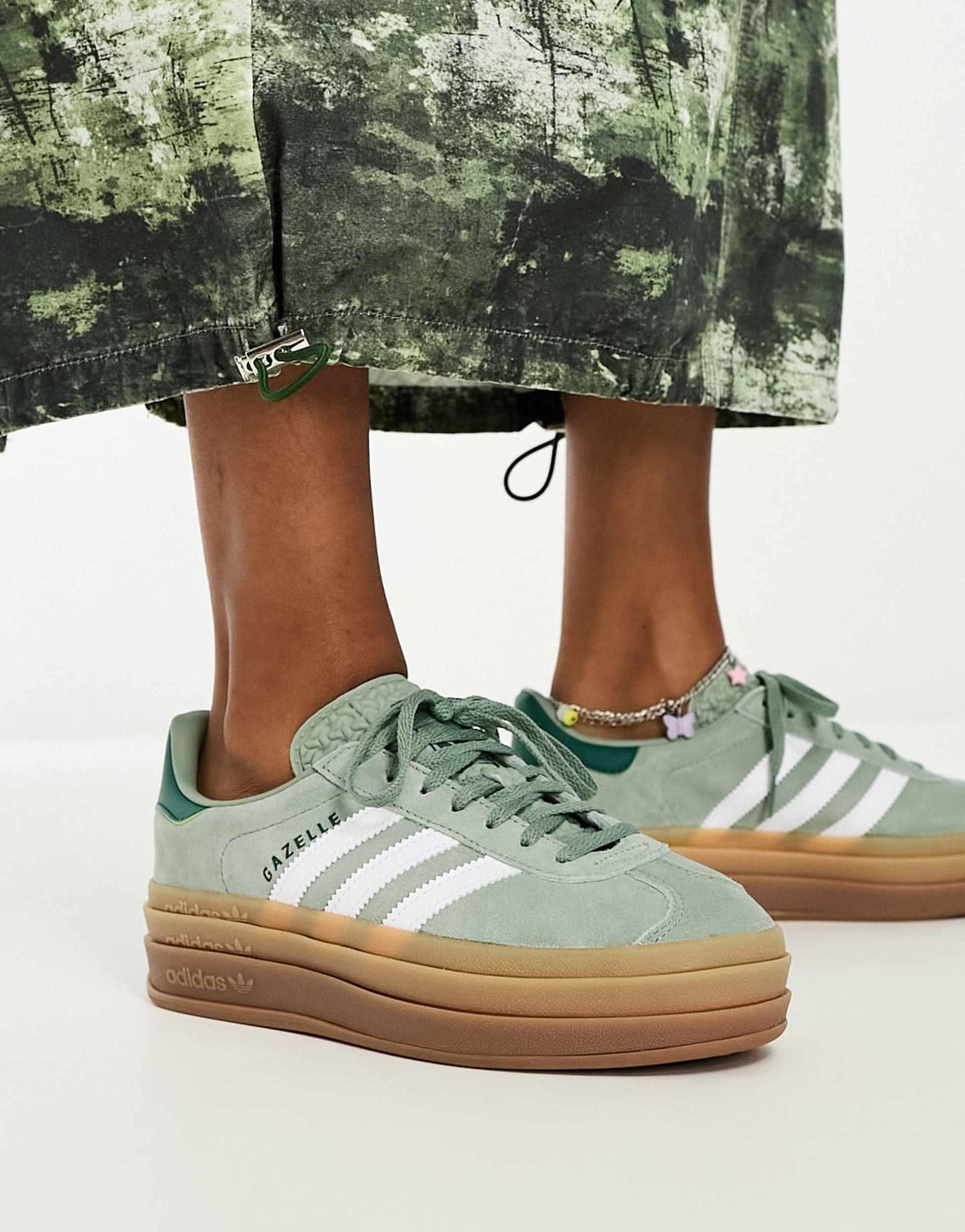adidas gazelle silver green womens Adidas main image 0