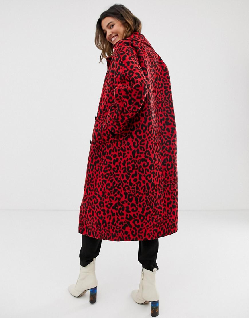 red tailored coat