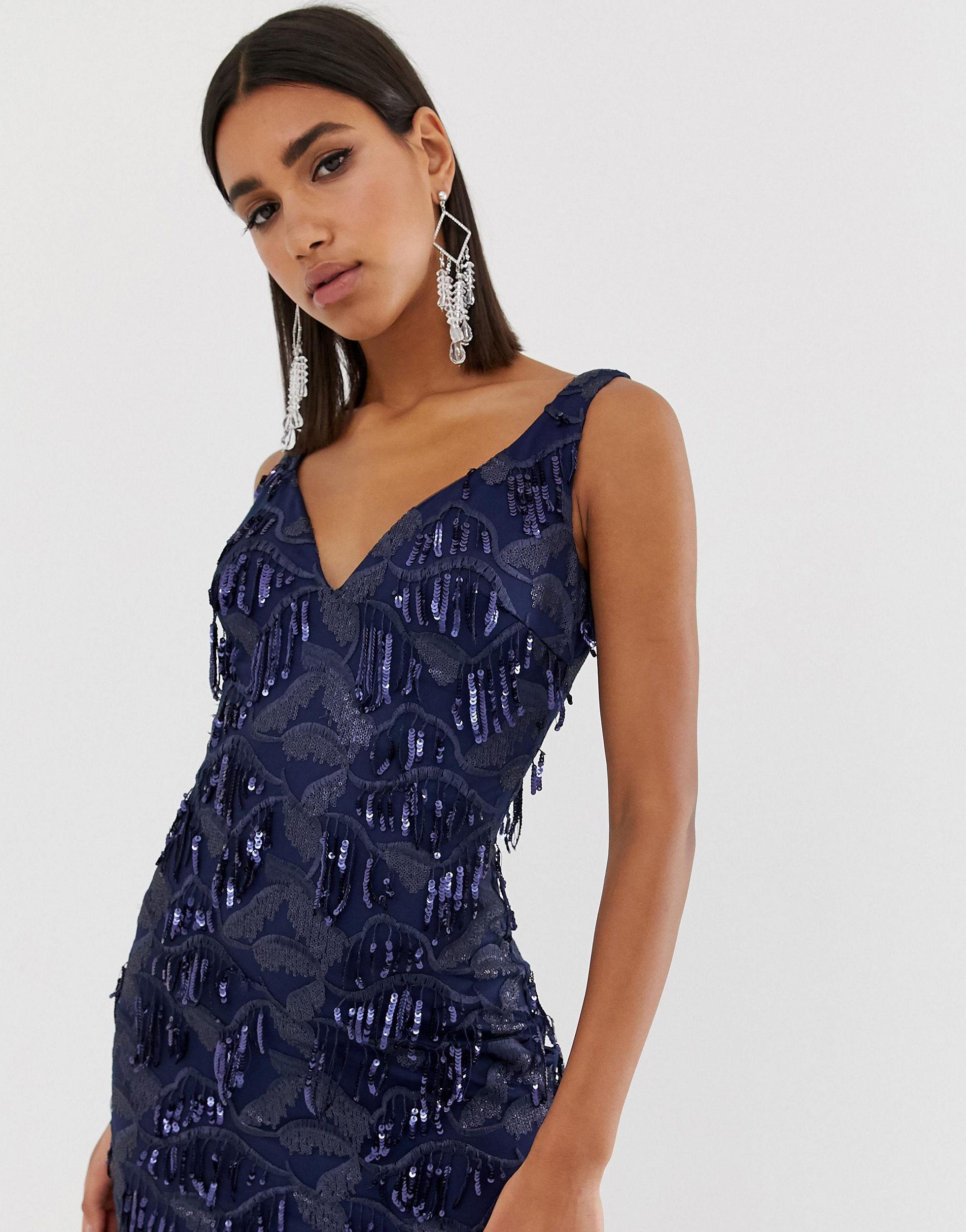 Goddiva Synthetic Plunge Maxi Dress 
