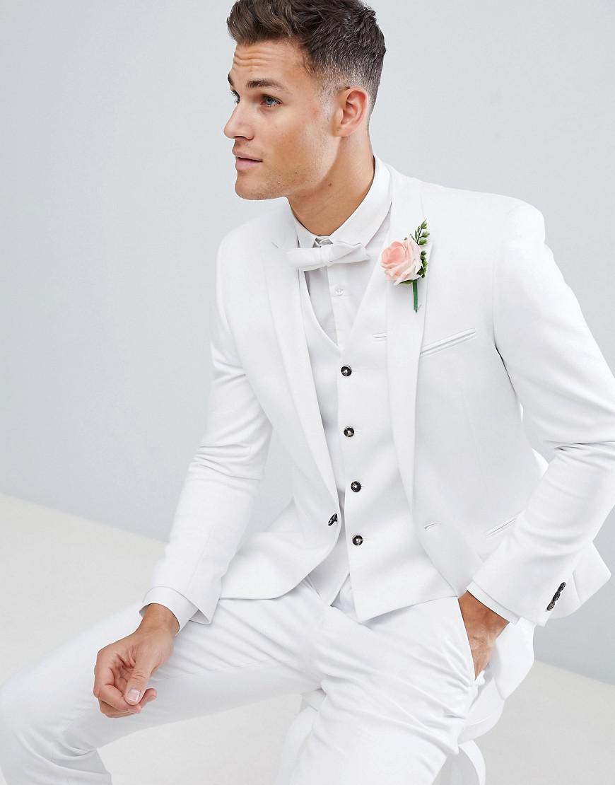 white skinny suit