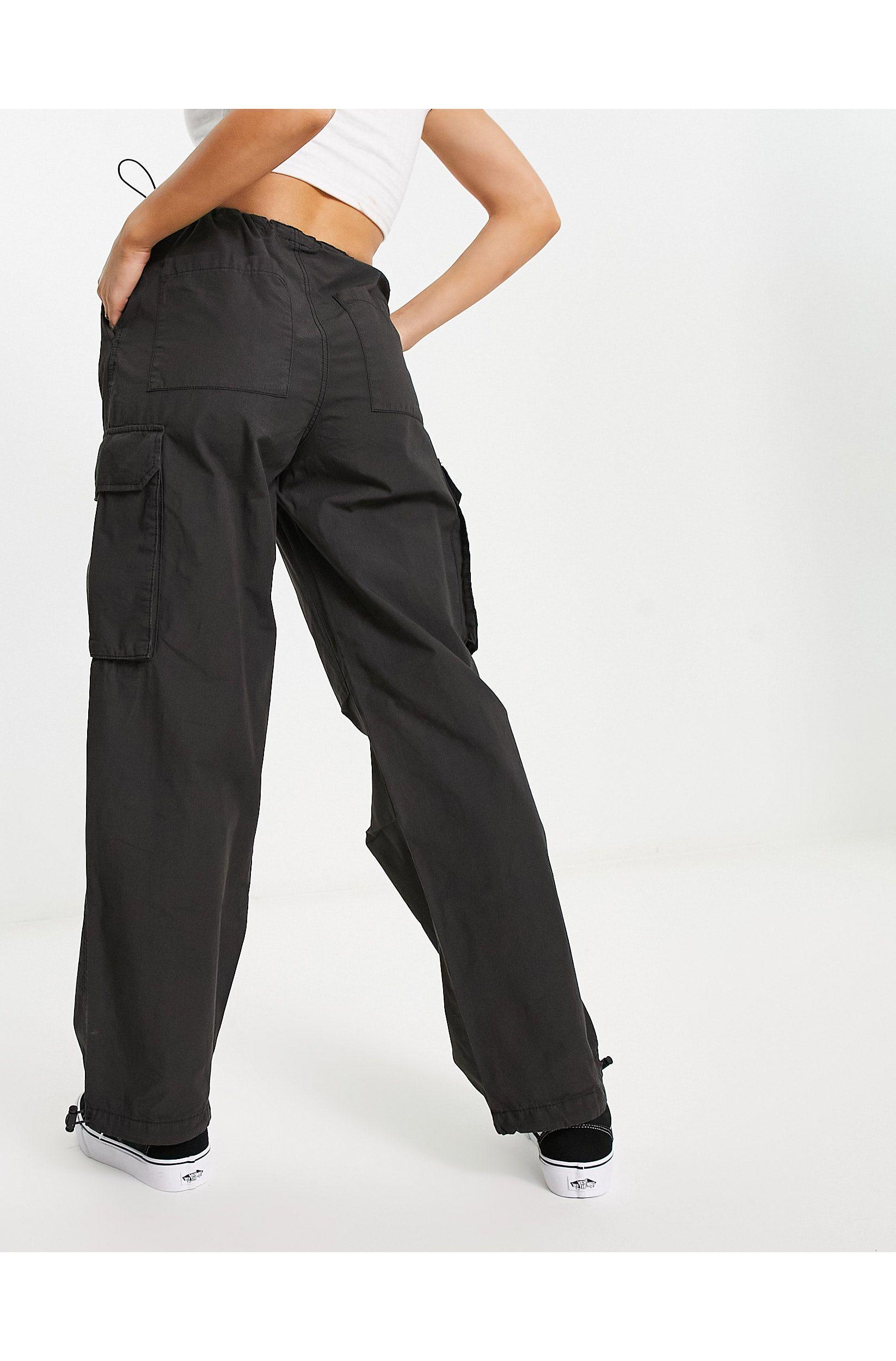 Stradivarius Parachute Pant in Black | Lyst