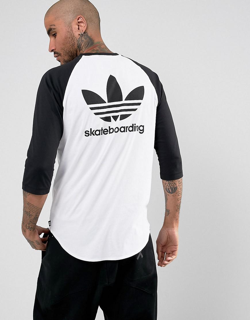 adidas Originals Adidas Skateboarding Raglan T-shirt In White Br4937 for  Men | Lyst