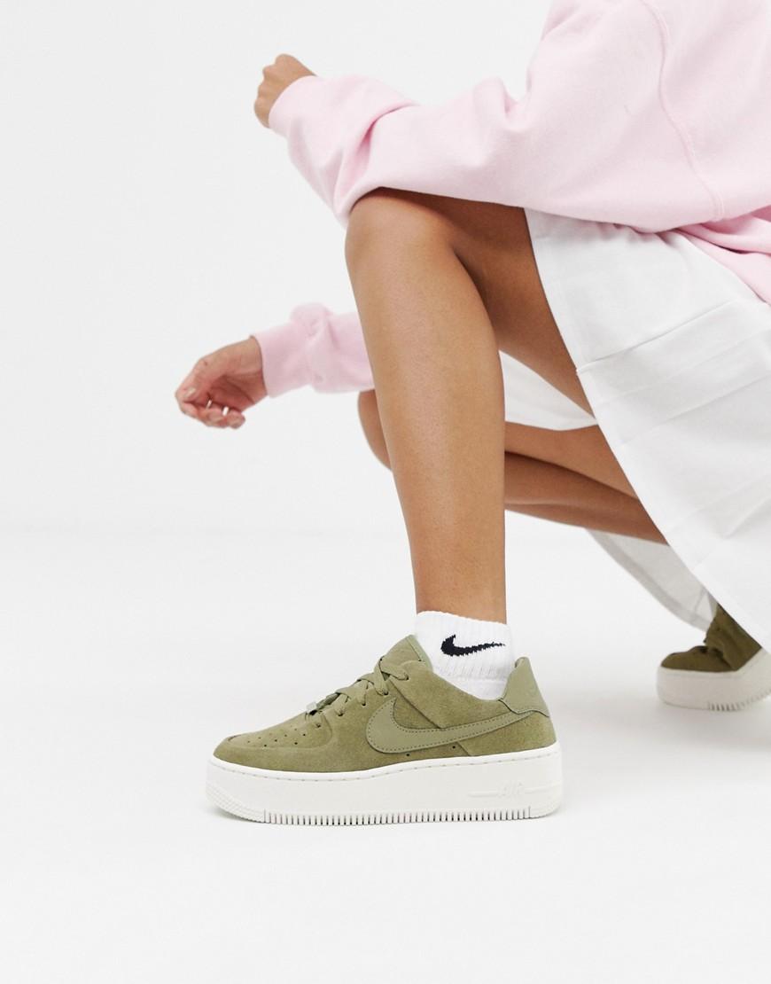 Zapatillas de deporte caqui Air Force 1 Sage Nike de Cuero de color Verde |  Lyst