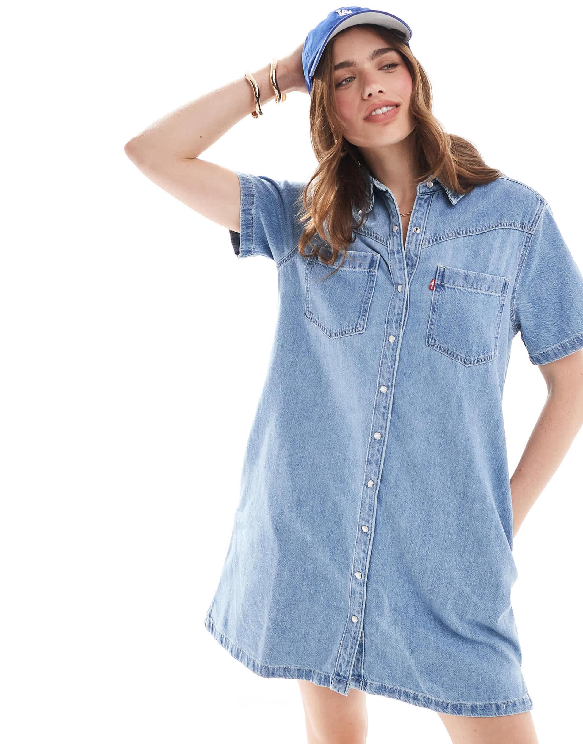 Levi's Louisa Short Sleeve Denim Shirt Dress in Blue | Lyst Australia Levi's Louisa Short Sleeve Denim Shirt Dress in Blue | Lyst Australia