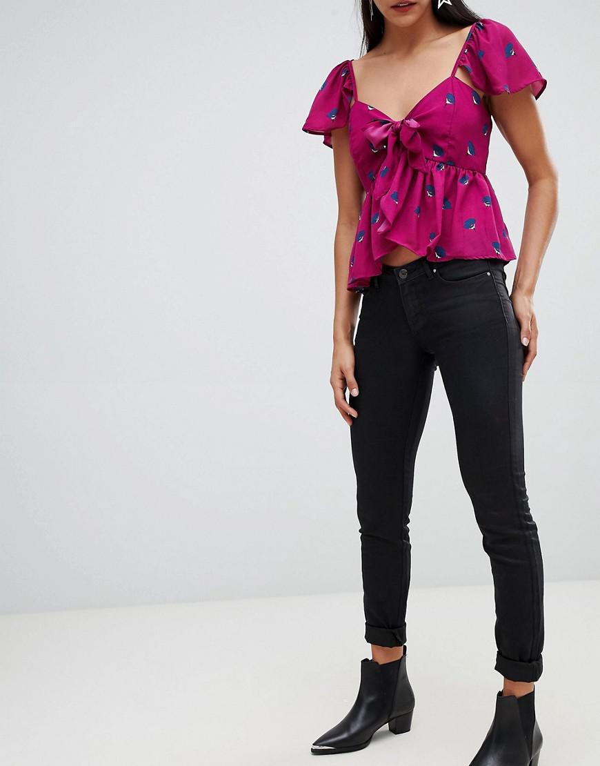 Vero Moda Slim Fit Coated Jeans in Black Lyst