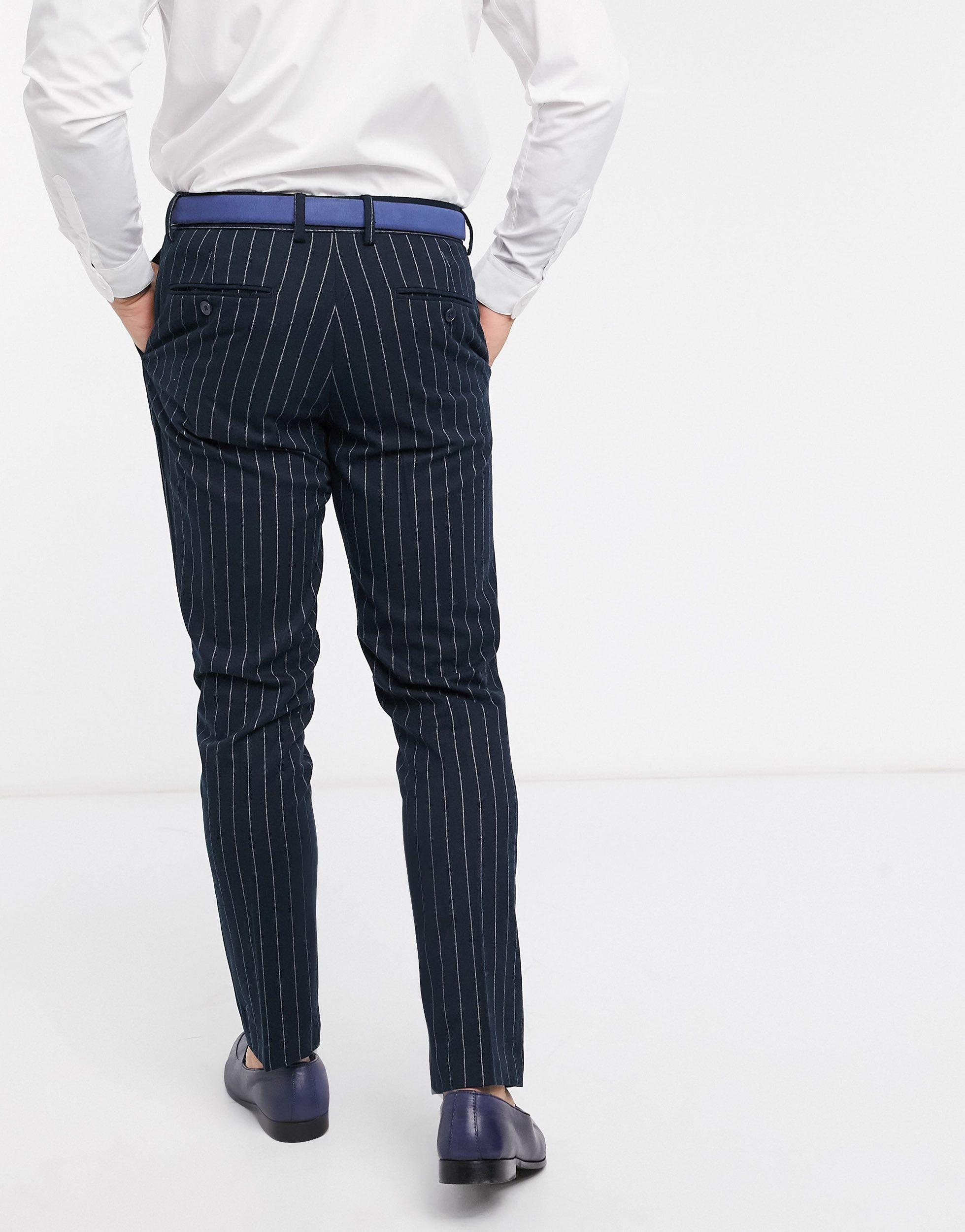 Mens chalk deals stripe trousers