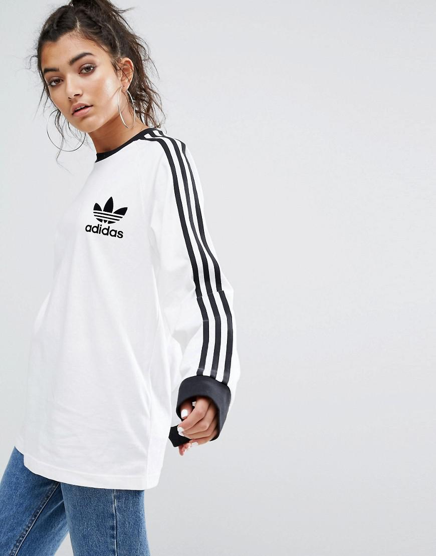 long sleeve white adidas top