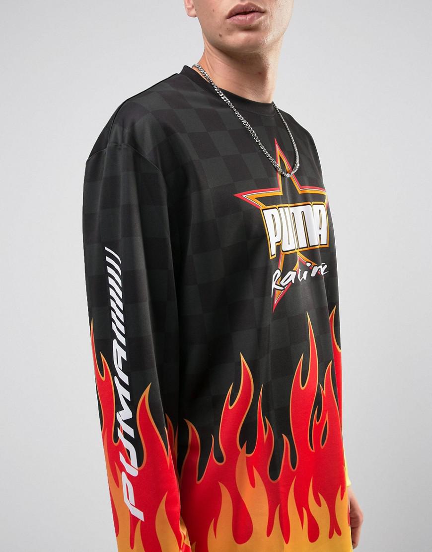 PUMA Cotton Long Sleeve Top With Flame Print Exclusive To Asos 57659701 in  Black for Men | Lyst