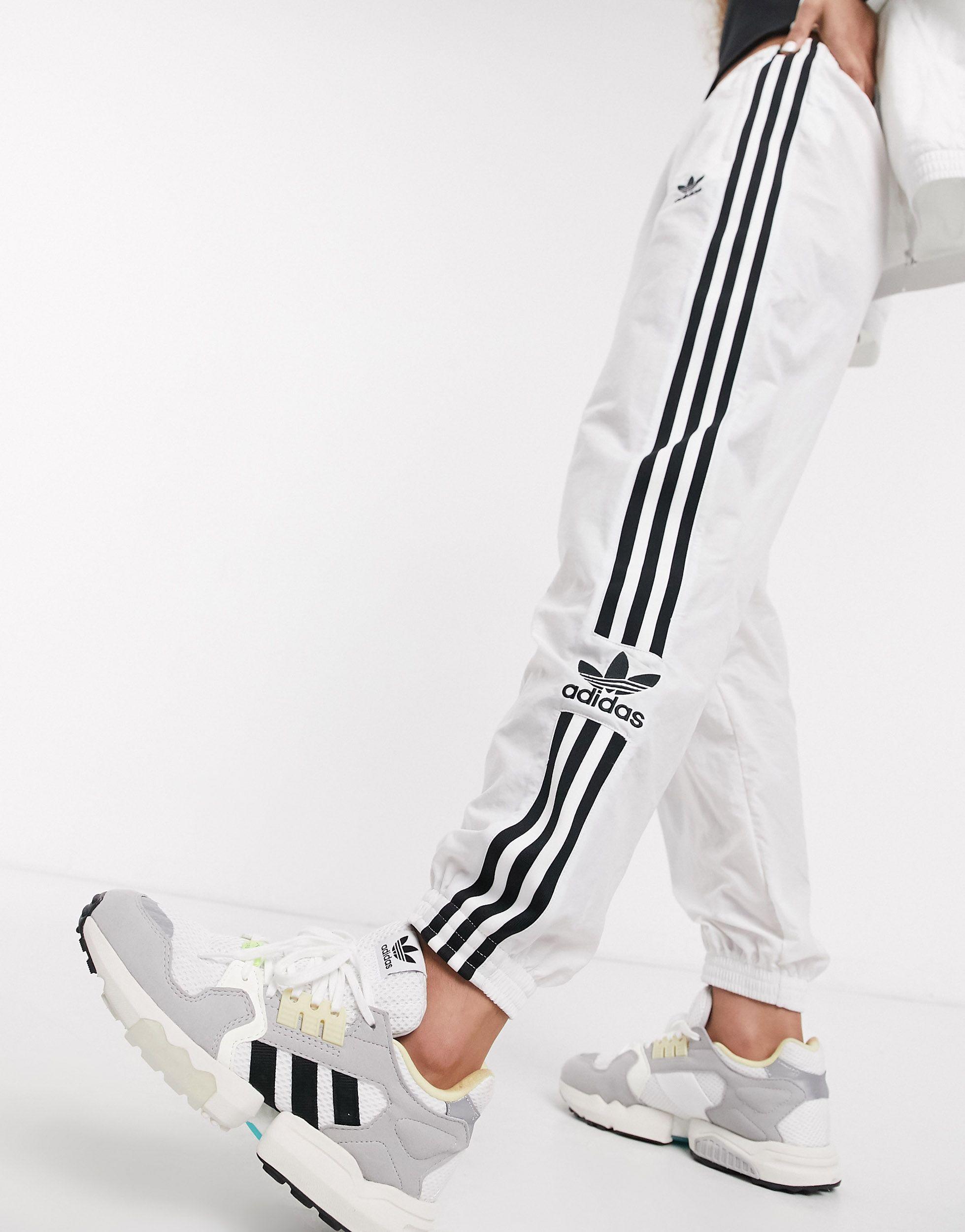 adidas Originals Adicolor Locked Up Logo Track Pants in White | Lyst