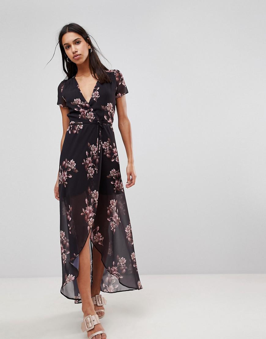 Hope and Ivy Hope & Ivy Floral Maxi Dress in Black - Lyst