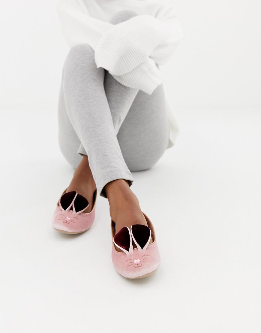Ted Baker Pink Velvet Bunny Slippers | Lyst