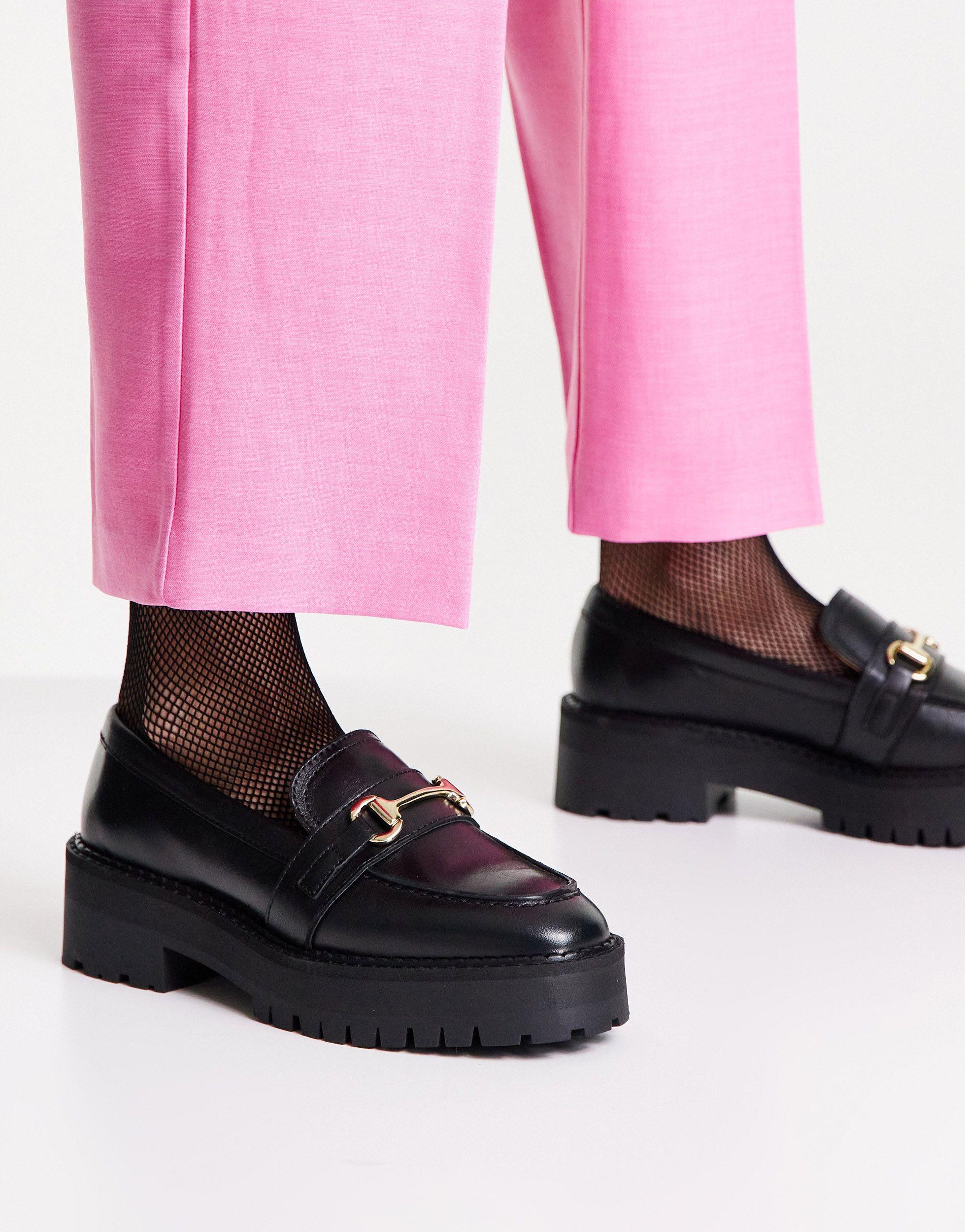 & Other Stories Leather Chunky Sole Loafers in Black
