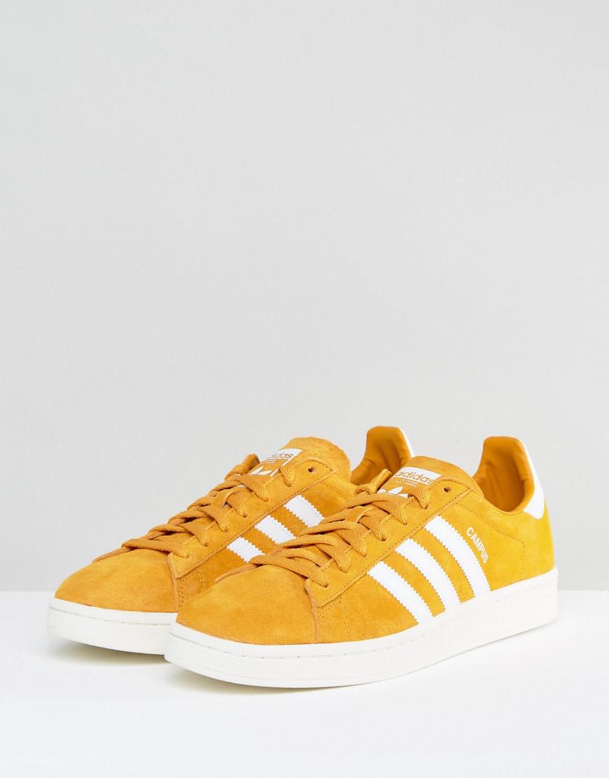 adidas yellow campus trainers