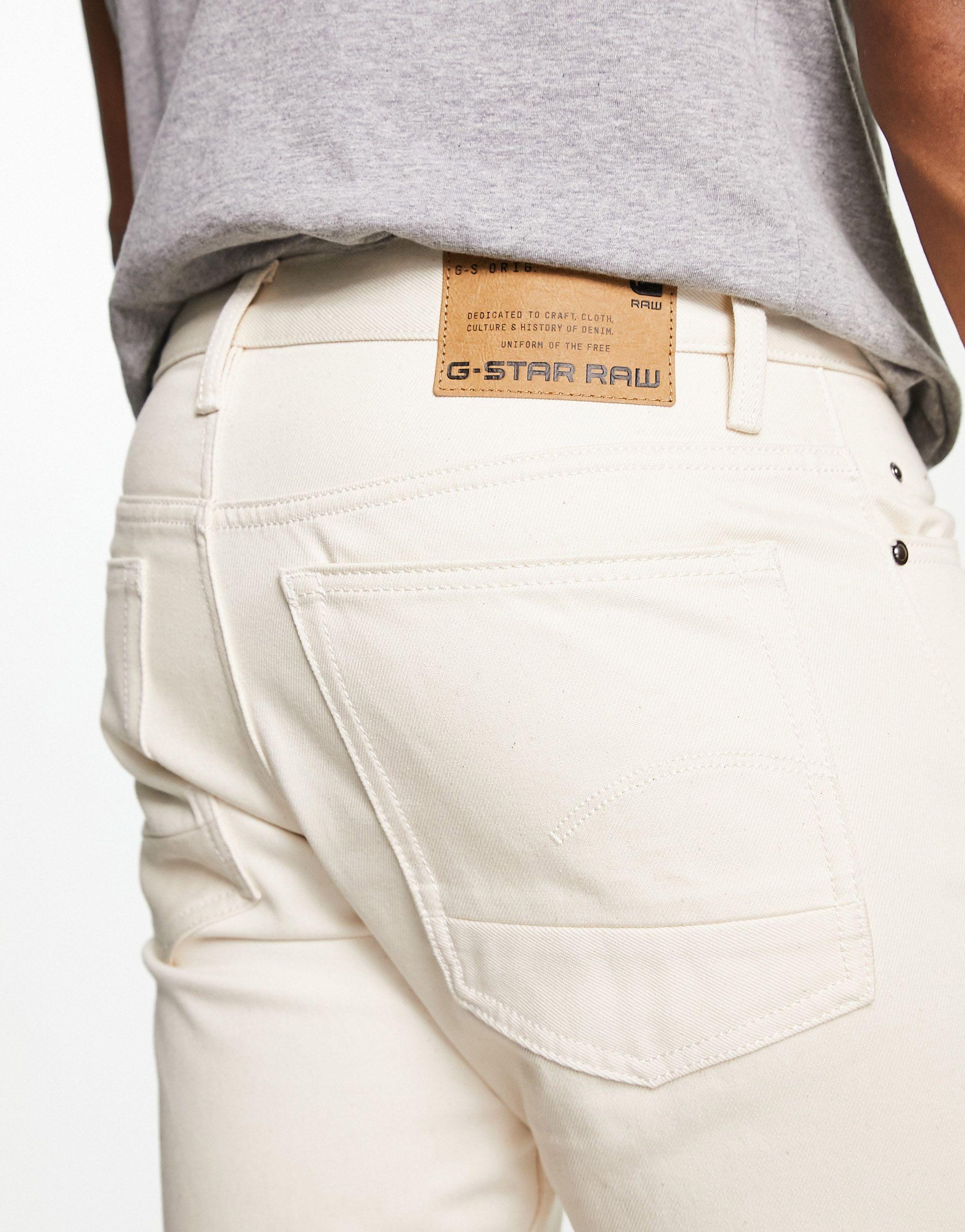 G-Star RAW Triple A Regular Straight Fit Jeans in White for Men | Lyst