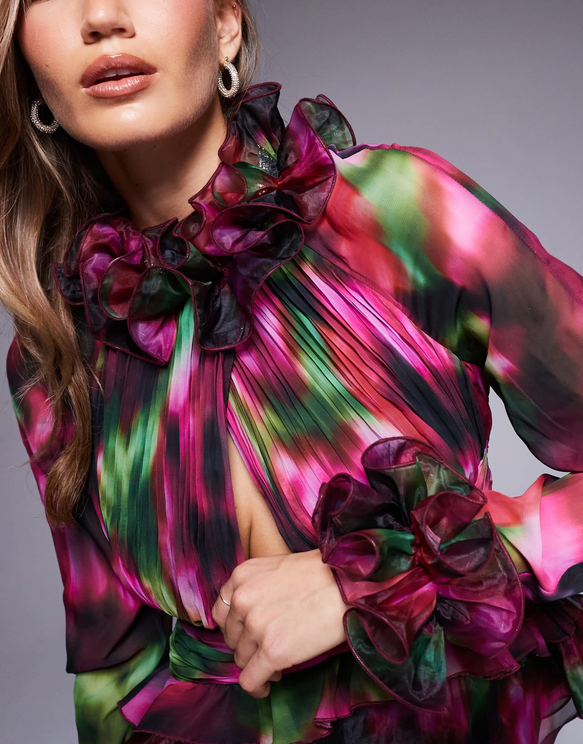 exaggerated ruffle top