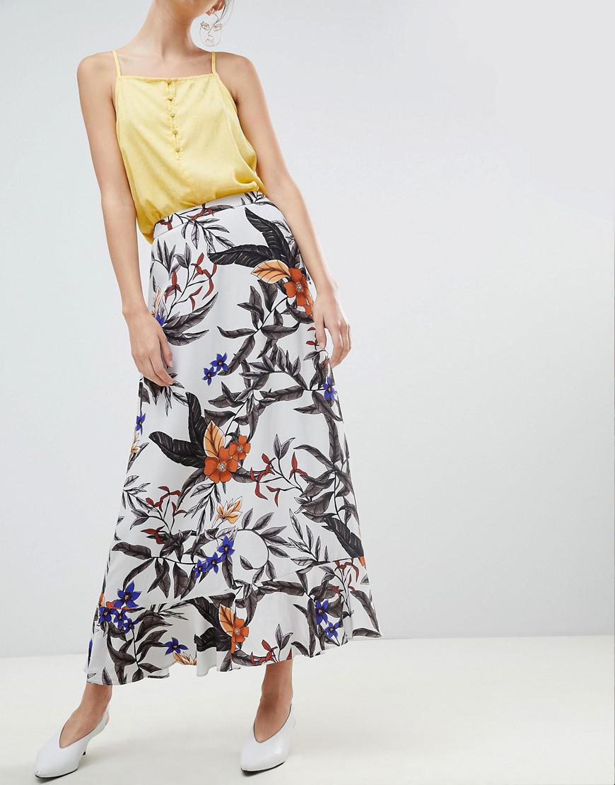 Gestuz Leather Floral Printed Long Skirt - Lyst