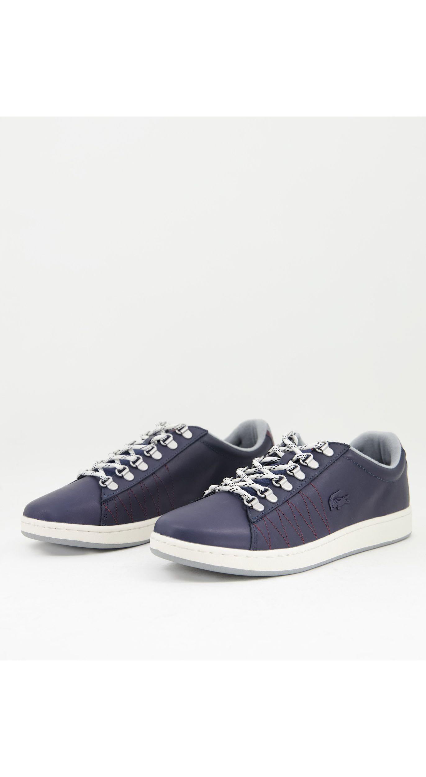 Lacoste Carnaby Evo Leather Trainers in Navy (Blue) for Men | Lyst